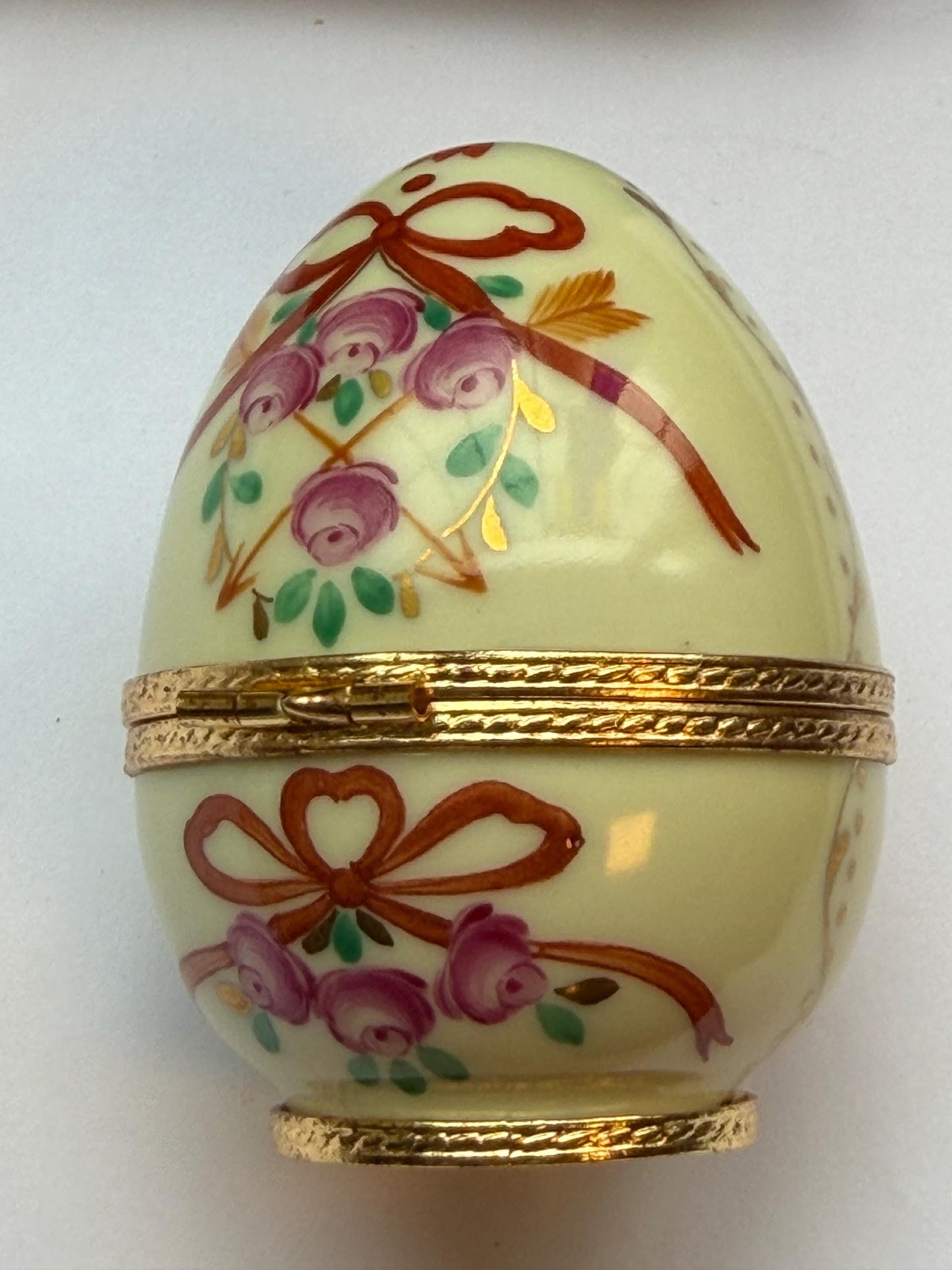 XL Fabergé Egg, Sterling Silver, 24K Gold, palace inside, Faberge with goldgilt and Limoges Porcelain, marked numbered