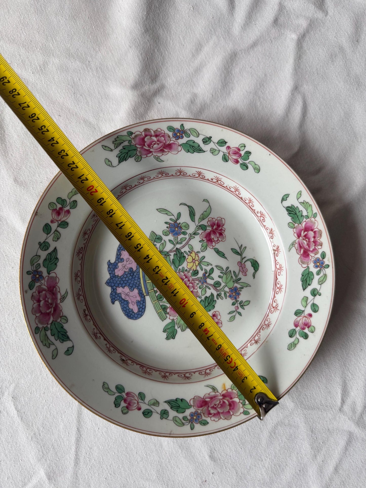 Set of Three Antique Chinese Export Famille Rose Porcelain Soup Plates Qianlong asian antiques 18th