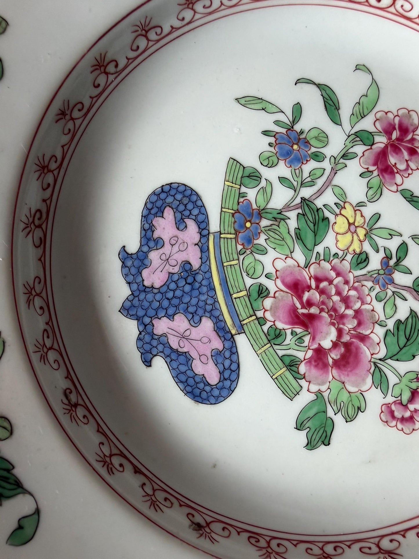 Set of Three Antique Chinese Export Famille Rose Porcelain Soup Plates Qianlong asian antiques 18th