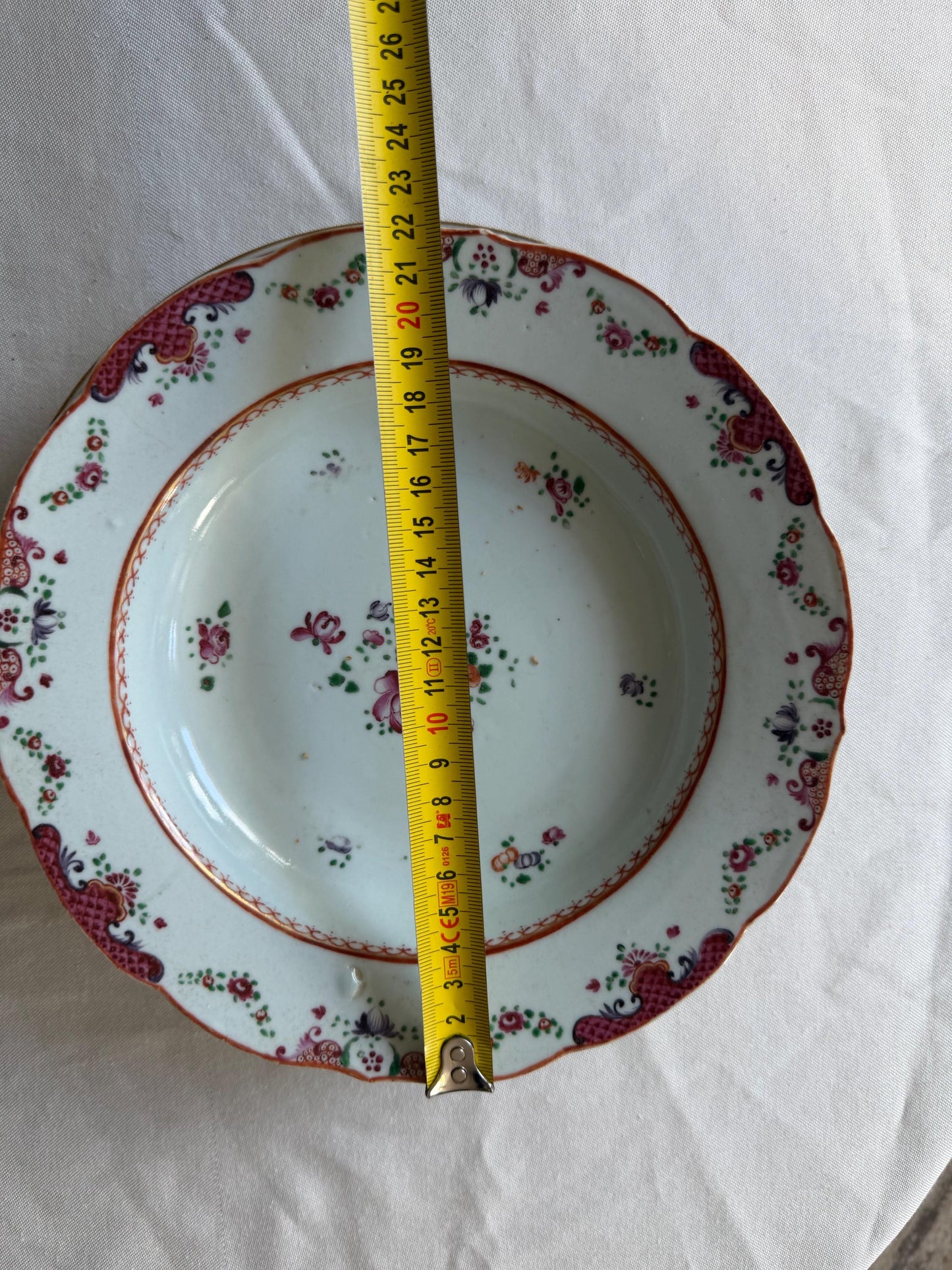 Set of Three Antique Chinese Export Famille Rose Porcelain Soup Plates Qianlong asian antiques 18th