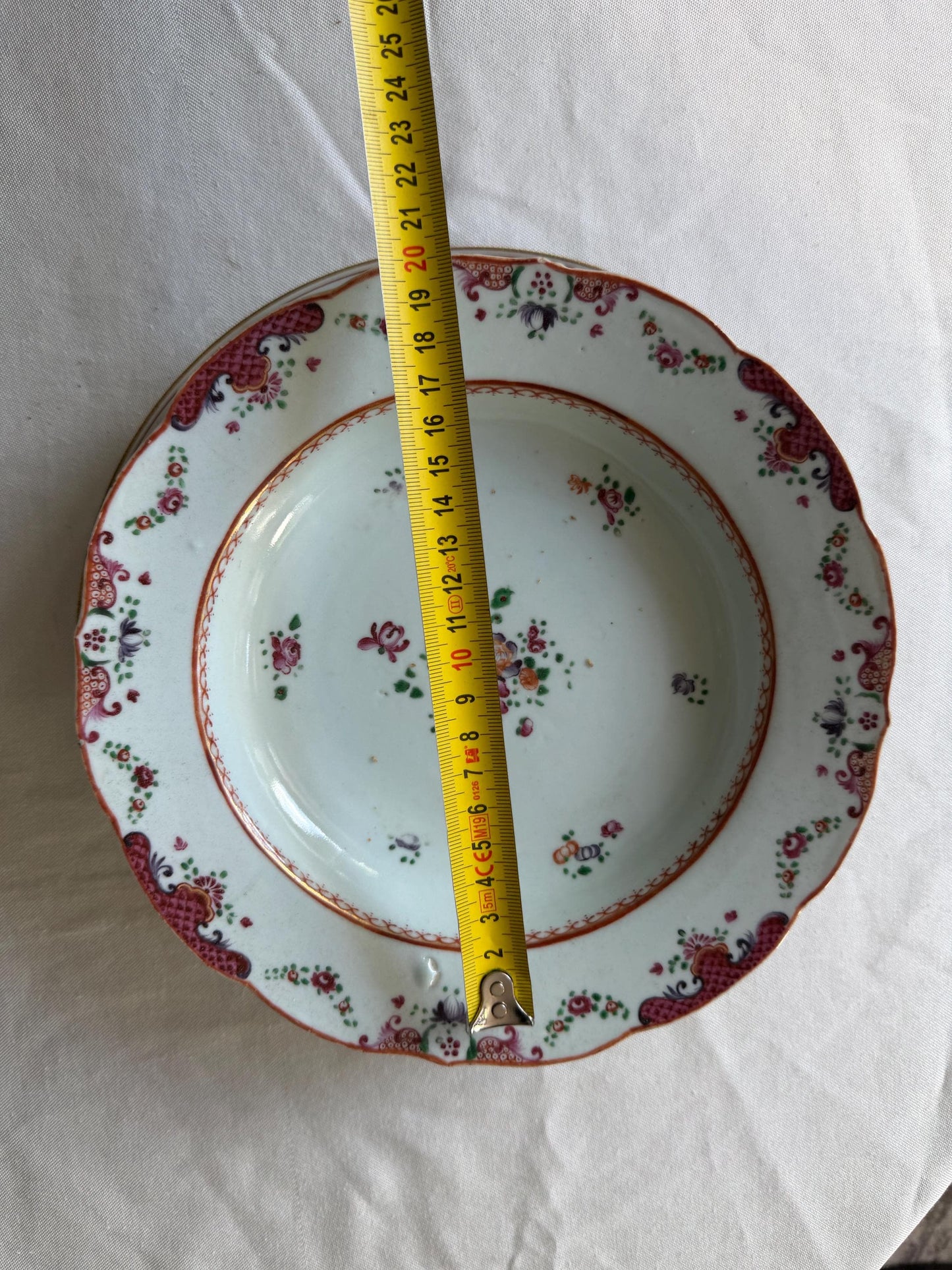 Set of Three Antique Chinese Export Famille Rose Porcelain Soup Plates Qianlong asian antiques 18th