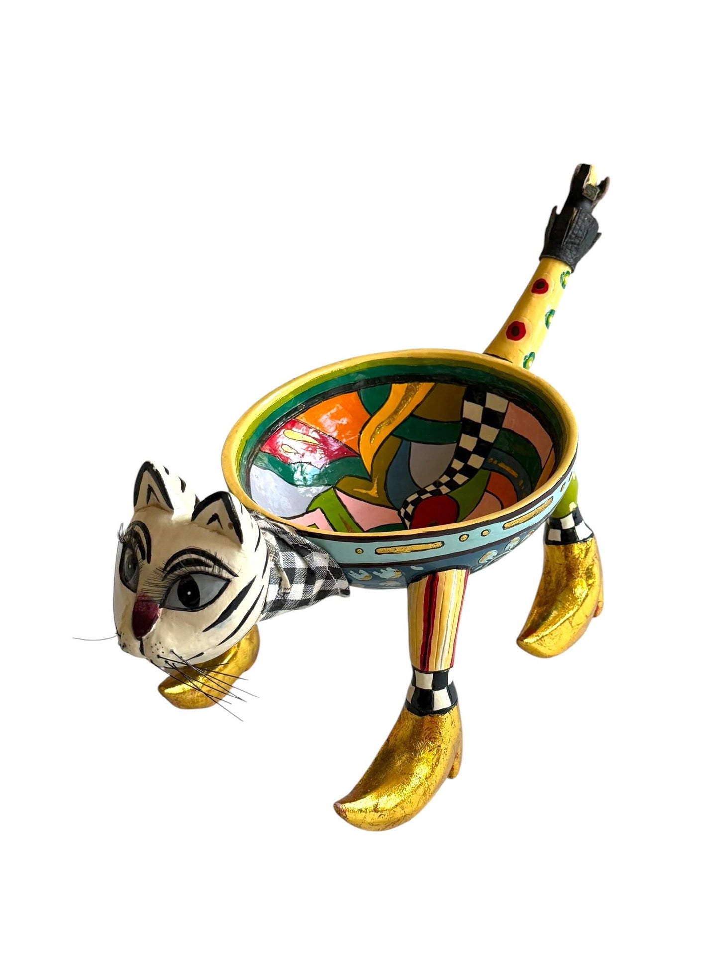 Tom’s Drag Cat Bowl – Hand-Painted Decorative Collectible by Tom Hoffmann – 33 cm, retired collectible