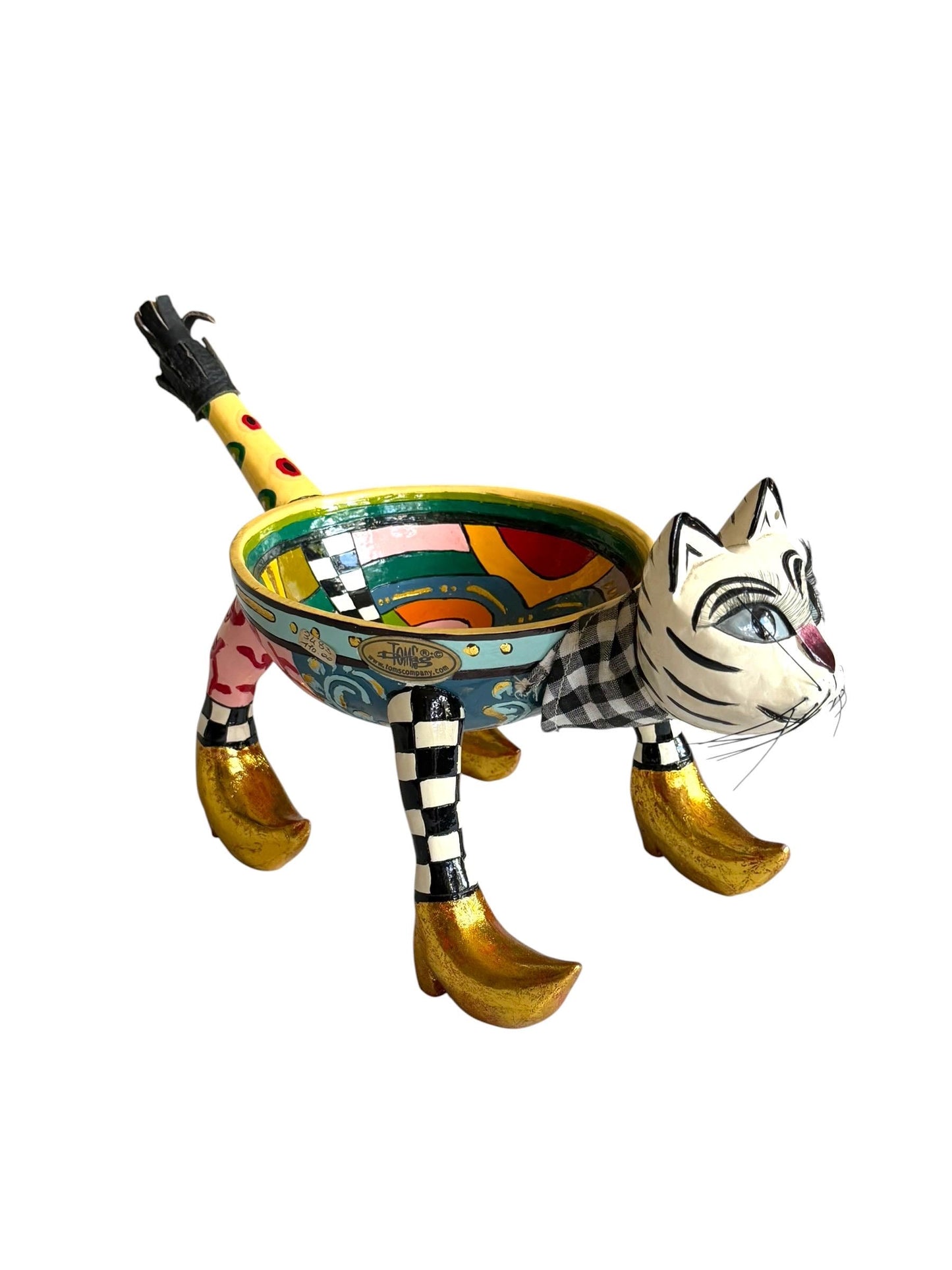 Tom’s Drag Cat Bowl – Hand-Painted Decorative Collectible by Tom Hoffmann – 33 cm, retired collectible