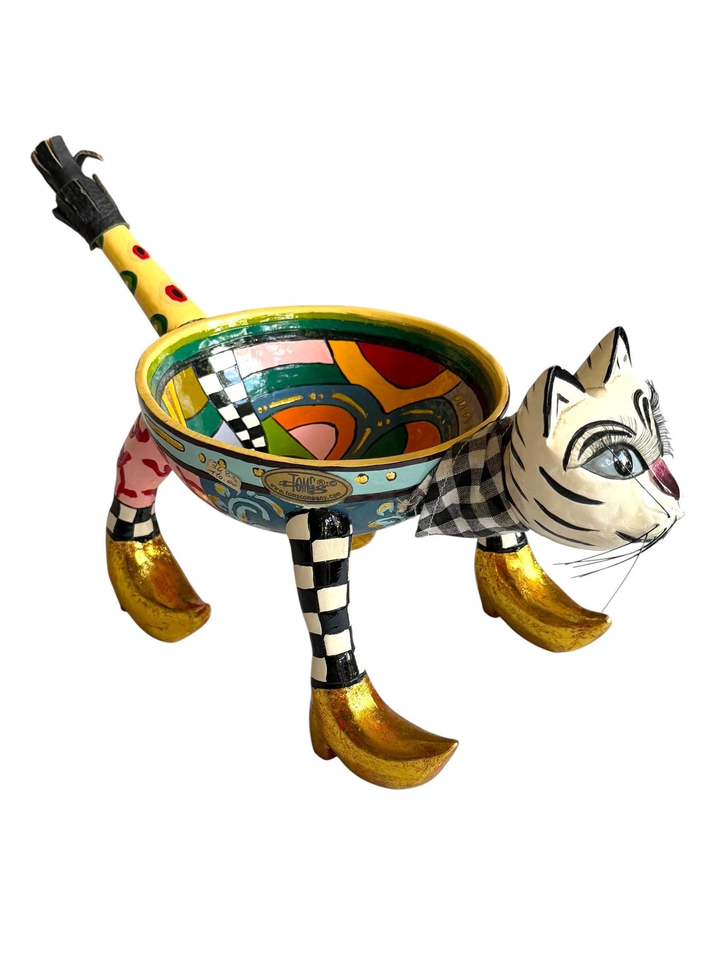 Tom’s Drag Cat Bowl – Hand-Painted Decorative Collectible by Tom Hoffmann – 33 cm, retired collectible