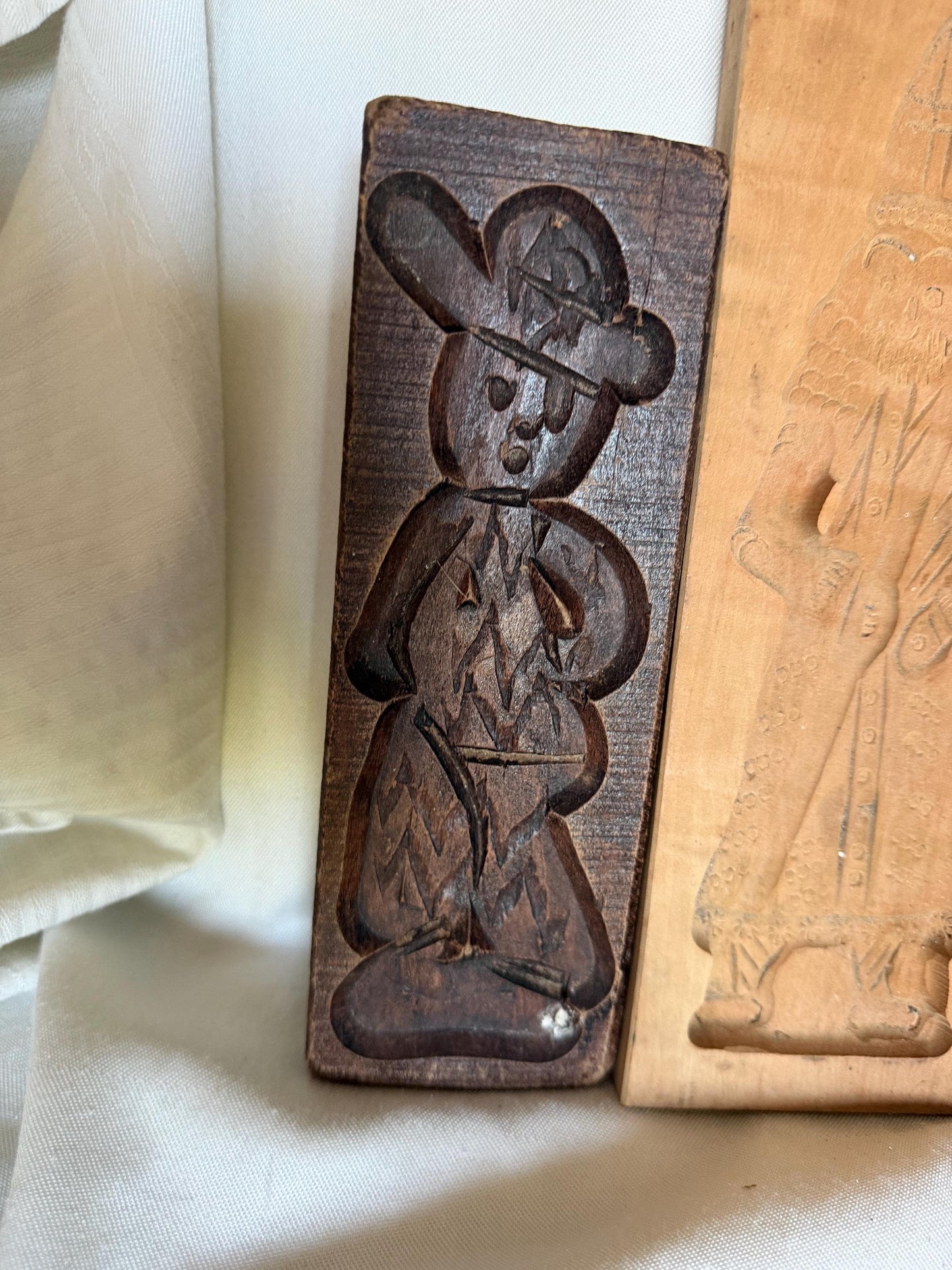 Antique Dutch Speculaas sinterklaas wood Cookie Mold Set wooden handcarved kitchen shelf, holland  Hand-Carved Wooden baking cake Boards