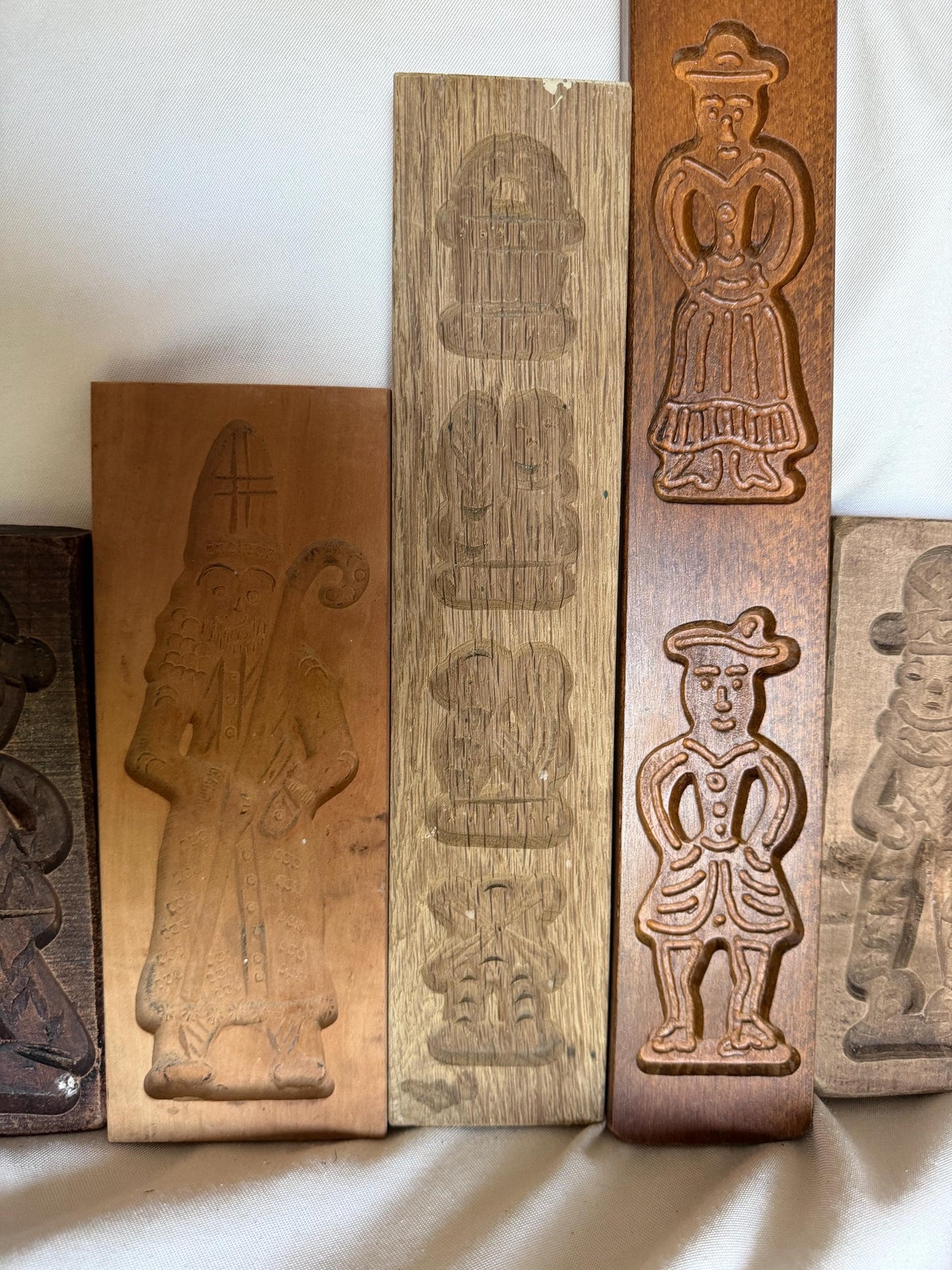 Antique Dutch Speculaas sinterklaas wood Cookie Mold Set wooden handcarved kitchen shelf, holland  Hand-Carved Wooden baking cake Boards