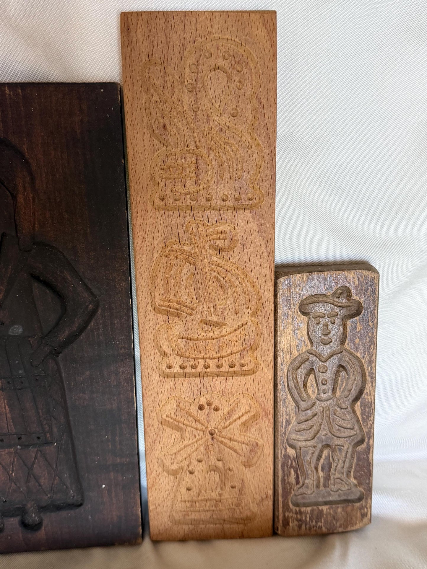 Antique Dutch Speculaas wood Cookie Mold Set wooden handcarved kitchen shelf, Antique holland Mold Set Hand-Carved Wooden baking cake Boards