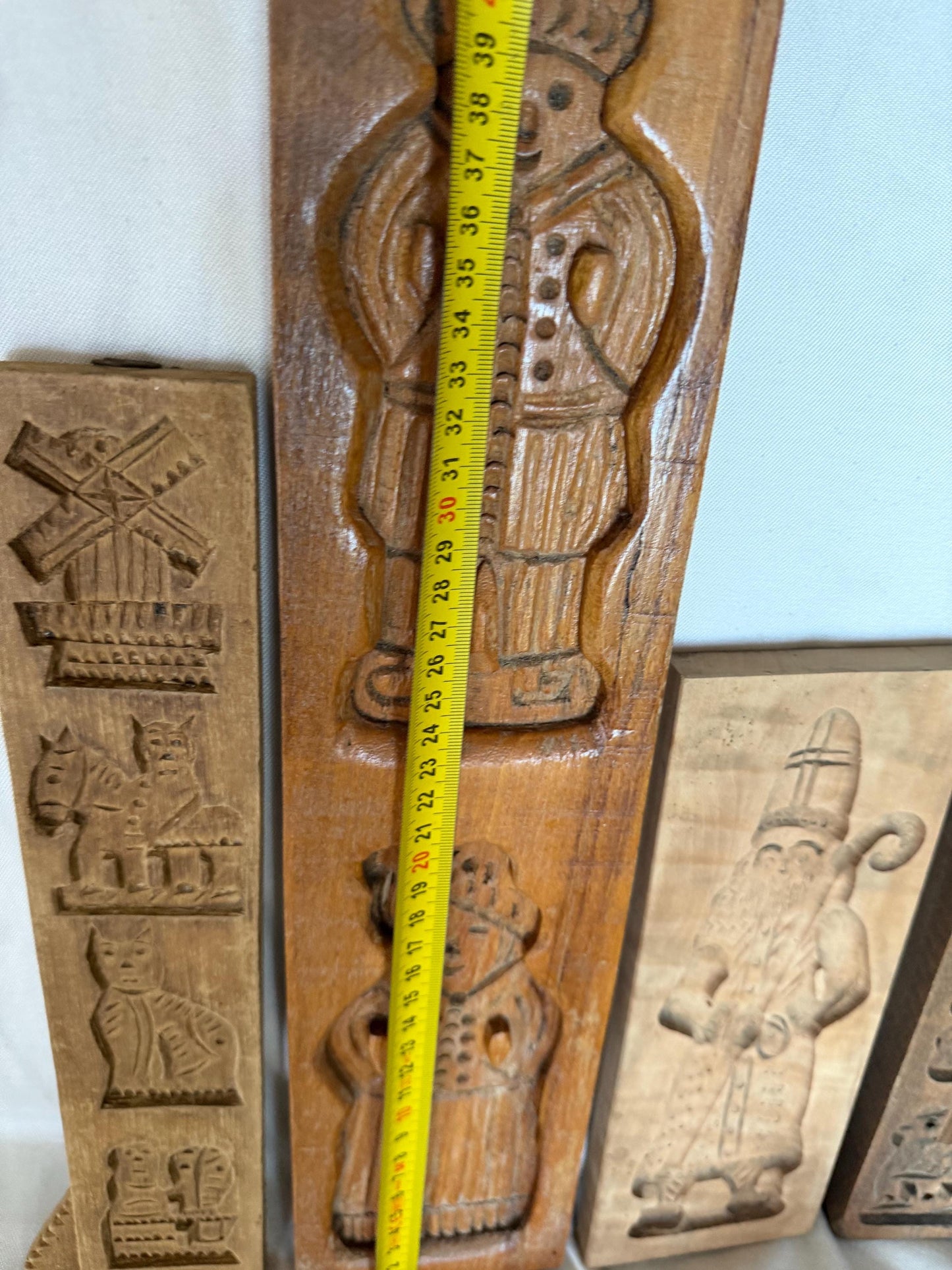Antique Dutch Speculaas sinterklaas wood Cookie Mold Set wooden handcarved kitchen shelf, holland delft cat Hand-Carved Wooden baking Boards