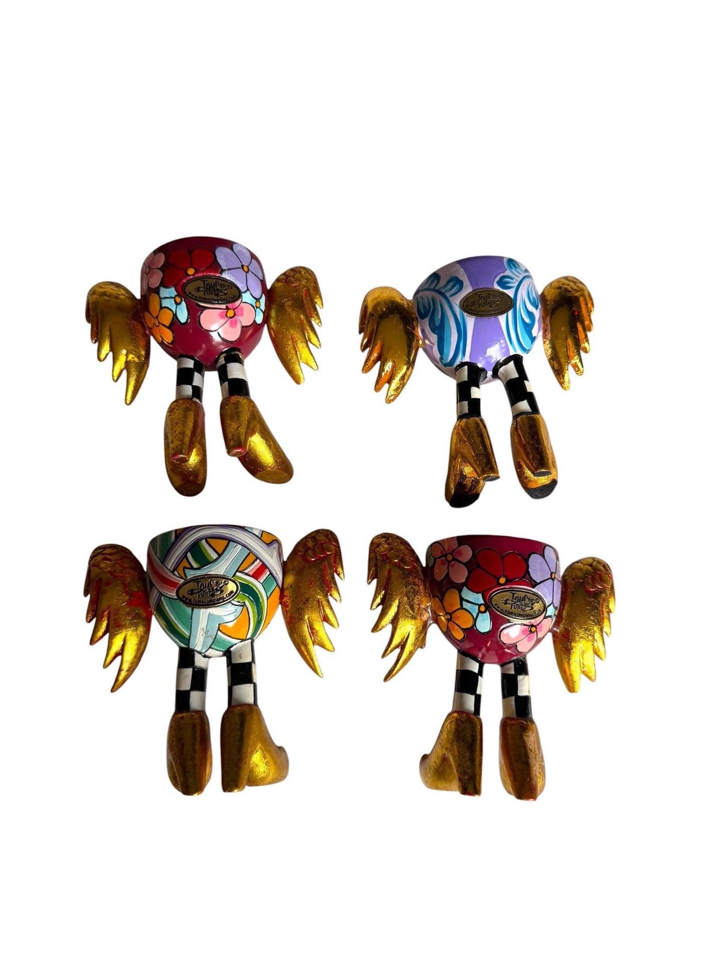 Toms Drag - thomas hoffmann , Set of 4 Designer Egg Cups with Wings – Retired Hand Painted Collectible by Tom’s Company eierdopjes