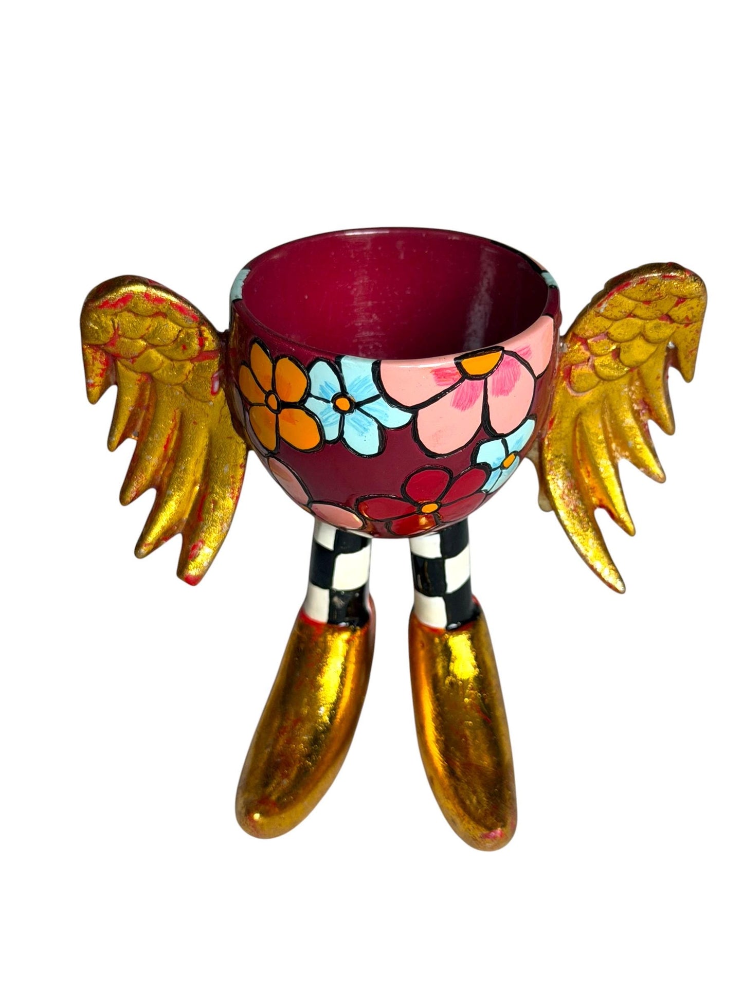 Toms Drag - thomas hoffmann , Set of 4 Designer Egg Cups with Wings – Retired Hand Painted Collectible by Tom’s Company eierdopjes