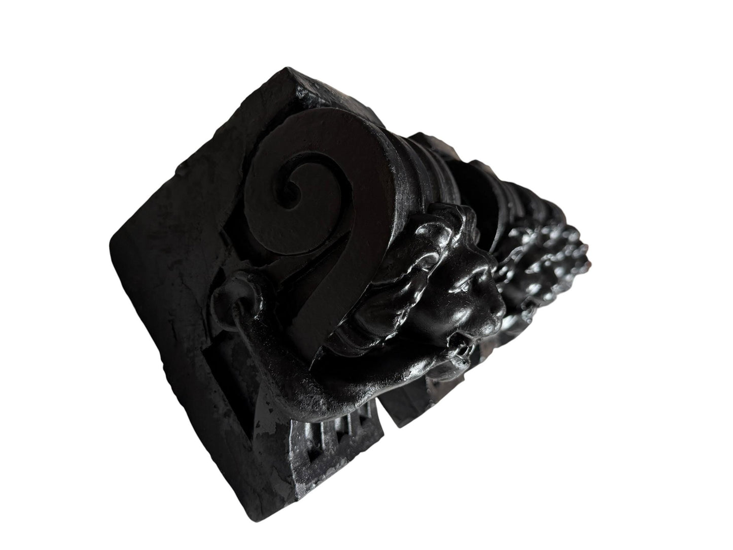 Set of 4 Art Nouveau Architectural Plaster Corbels with Grotesque Lion Masks, ca. 1900 Antique consoles ornament