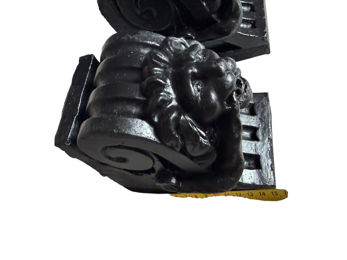 Set of 4 Art Nouveau Architectural Plaster Corbels with Grotesque Lion Masks, ca. 1900 Antique consoles ornament