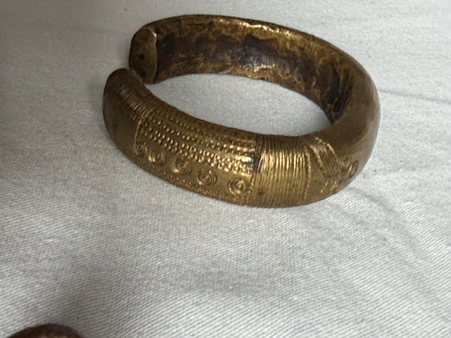Manilla Century Copper Bronze Manilla Currency Bracelet Ethnographic Arm Ring, heavy manille tradegood 19th money