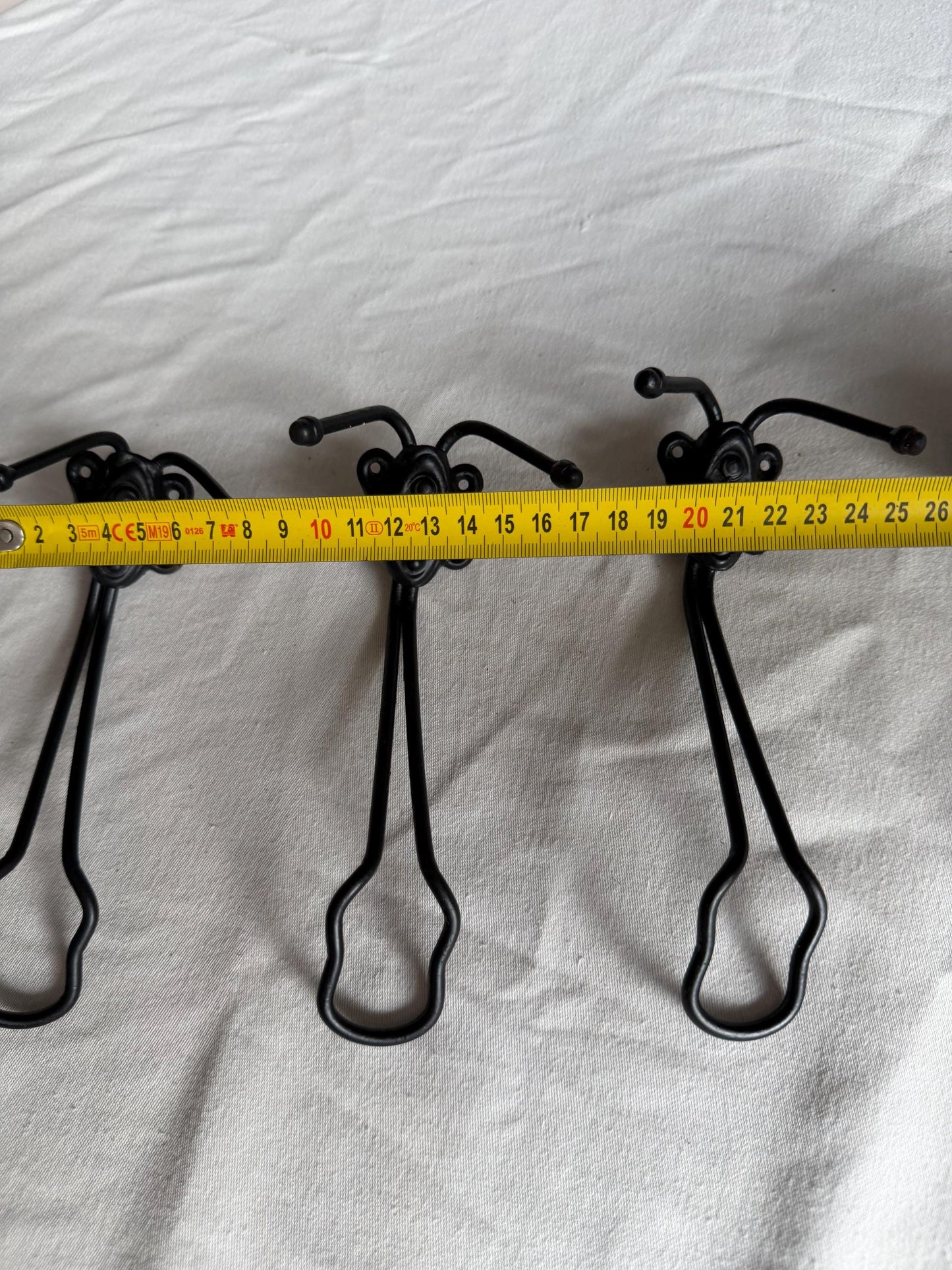 Vintage Dutch Coat Hooks Set of 4, Double Hooks