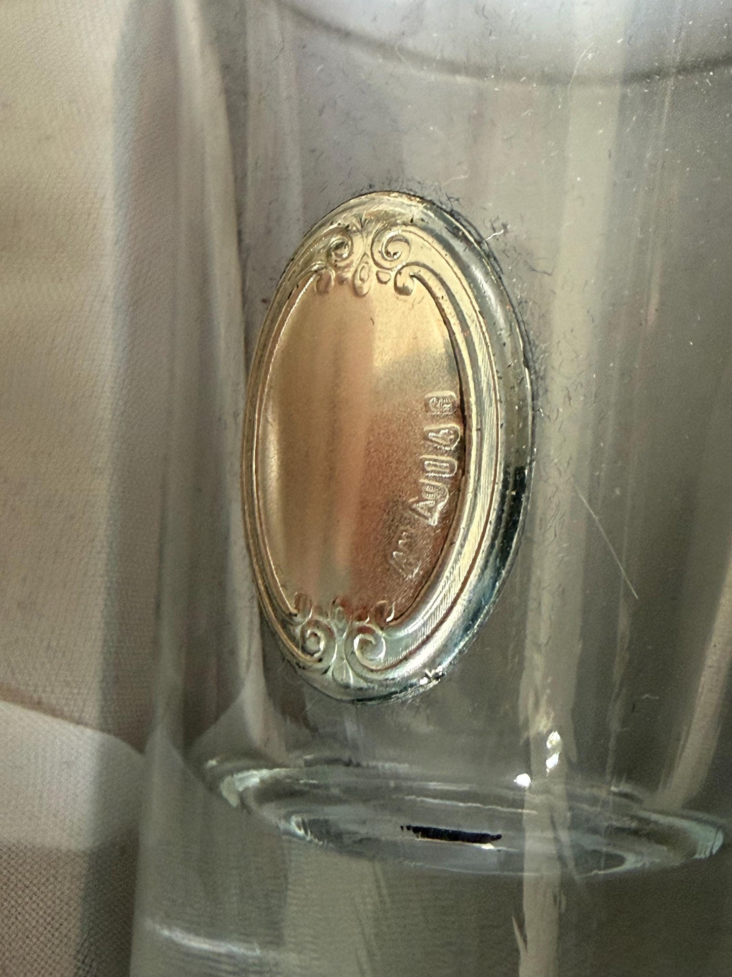 925 silver liquer  glasses, liquer crystal , vintage italy, with silver shield can be engraved, personalised limoncello ouzo raki