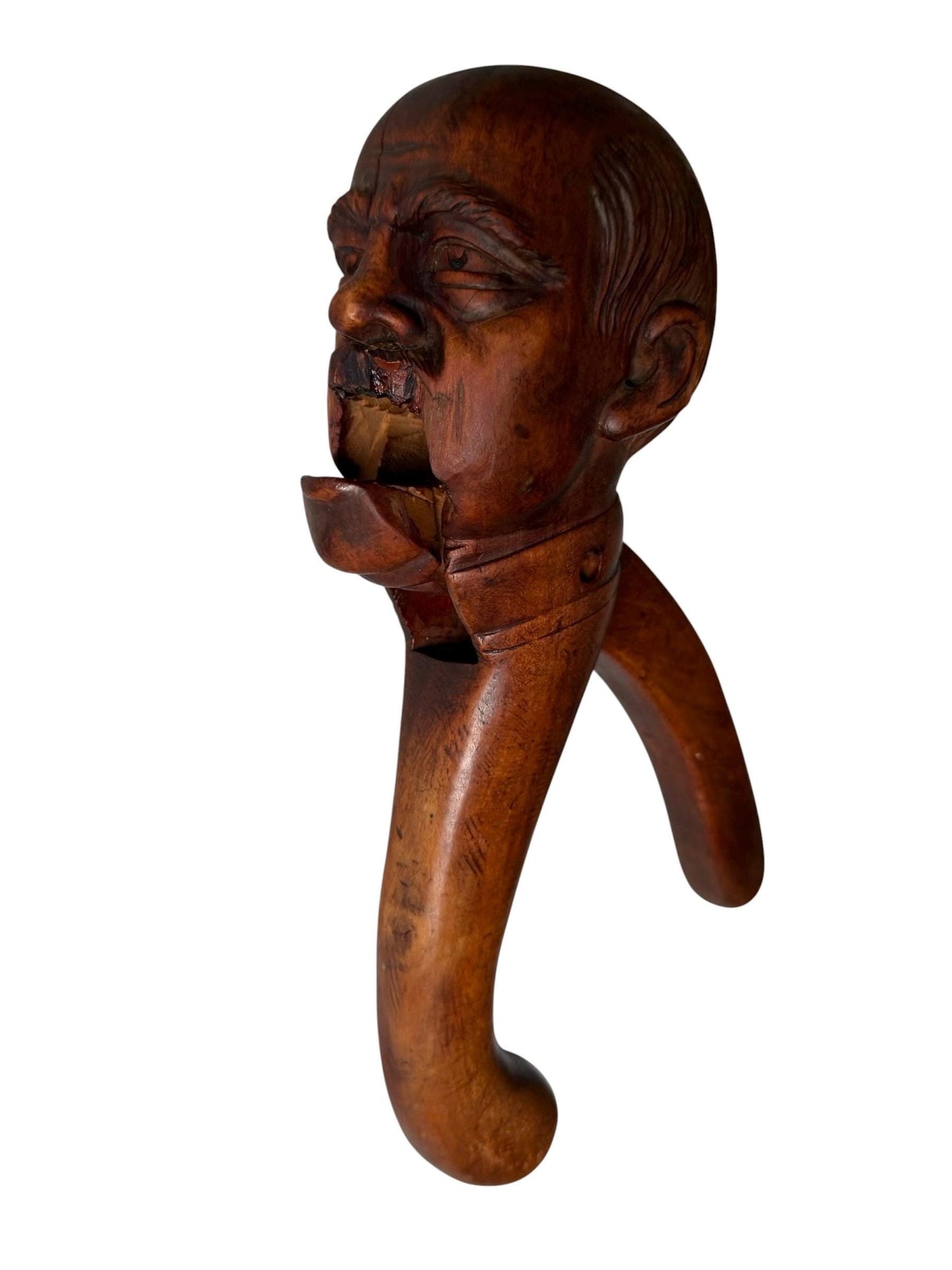 19th Century Carved Wooden Figural Nutcracker of Otto Von Bismarck wood ertz