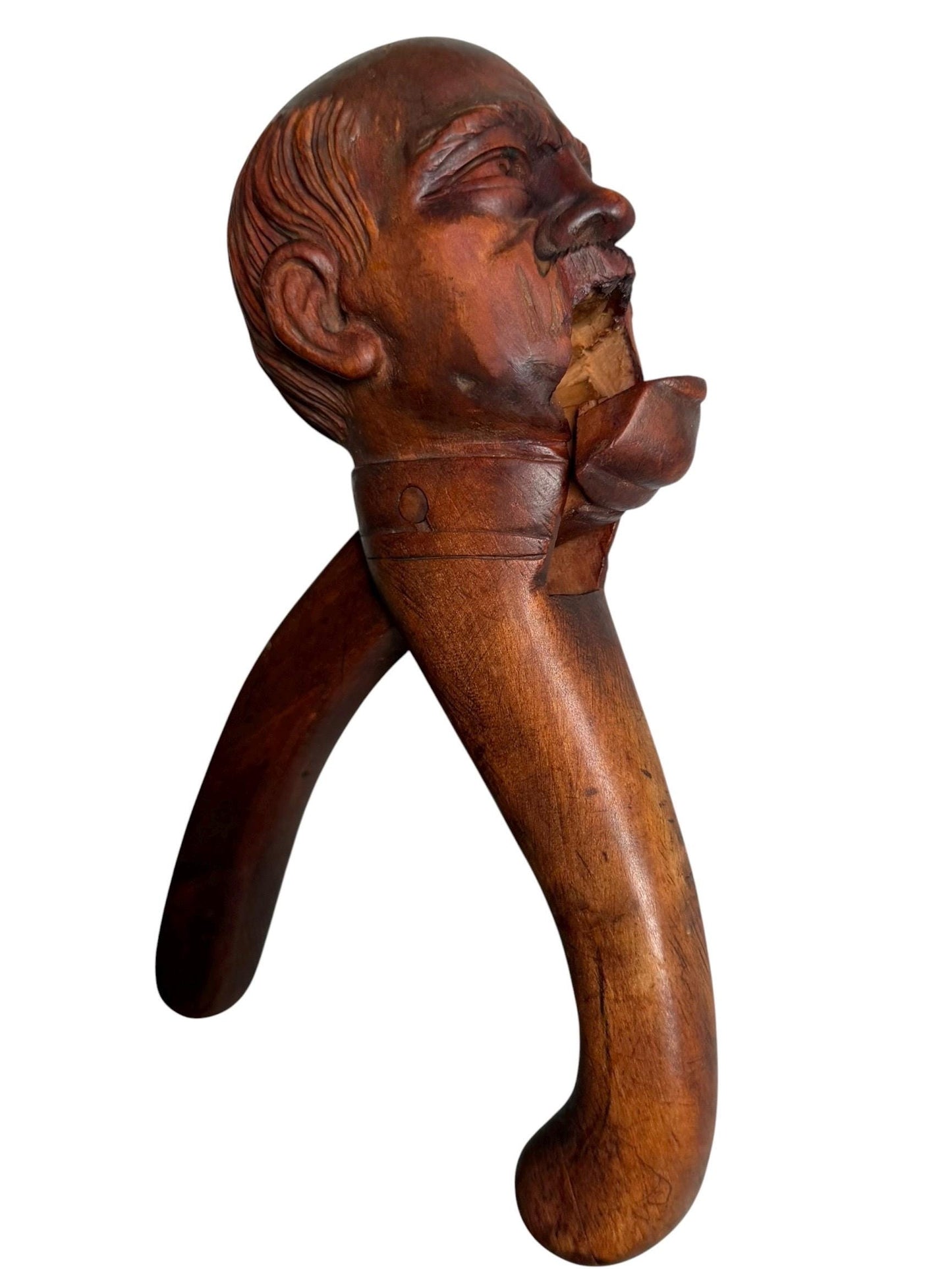 19th Century Carved Wooden Figural Nutcracker of Otto Von Bismarck wood ertz