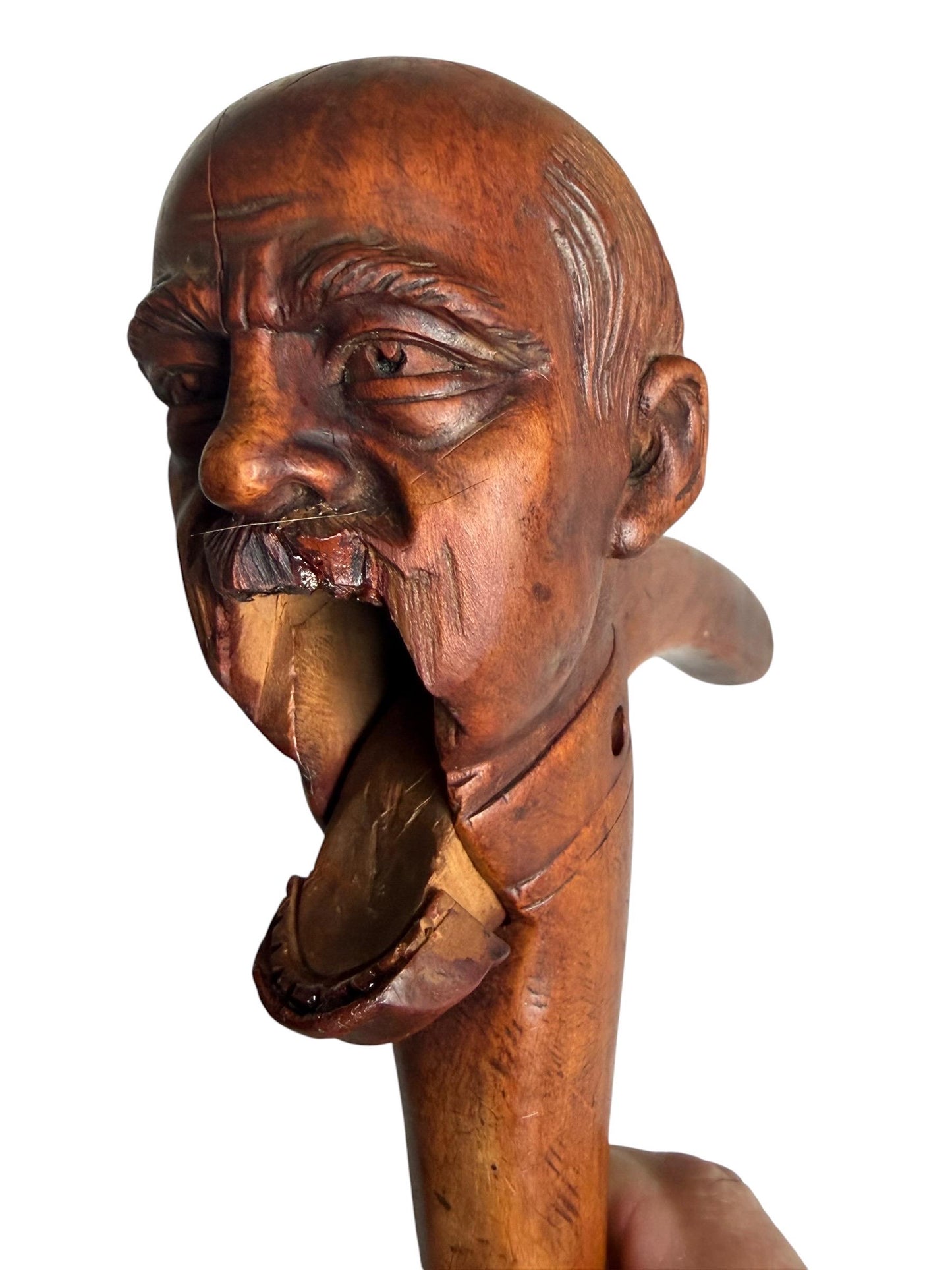 19th Century Carved Wooden Figural Nutcracker of Otto Von Bismarck wood ertz