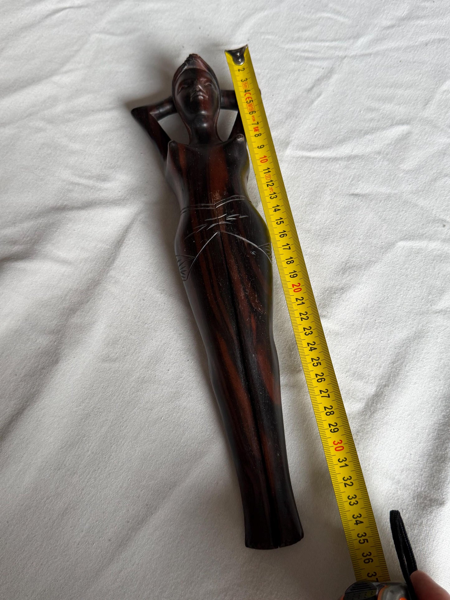 African Ebony Wood Nutcracker – Hand Carved Female Figure – 34 cm – Vintage notenkraker woman legs
