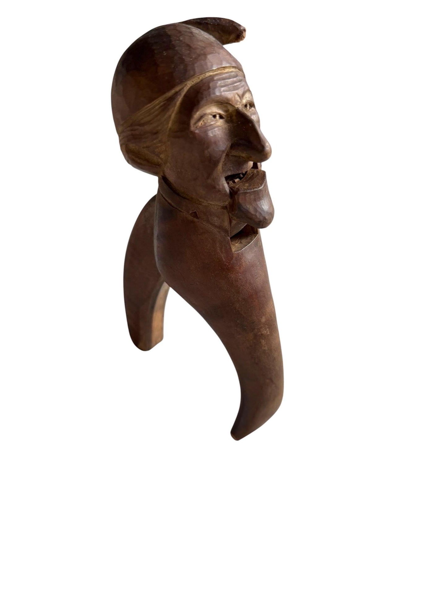 Mid-Century Erzgebirge Wooden Nutcracker – Hand Carved Folk Art – Early Tourism Piece – Bearded Man
