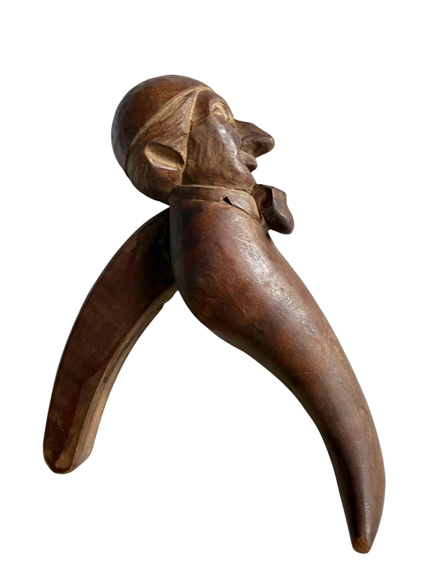 Mid-Century Erzgebirge Wooden Nutcracker – Hand Carved Folk Art – Early Tourism Piece – Bearded Man