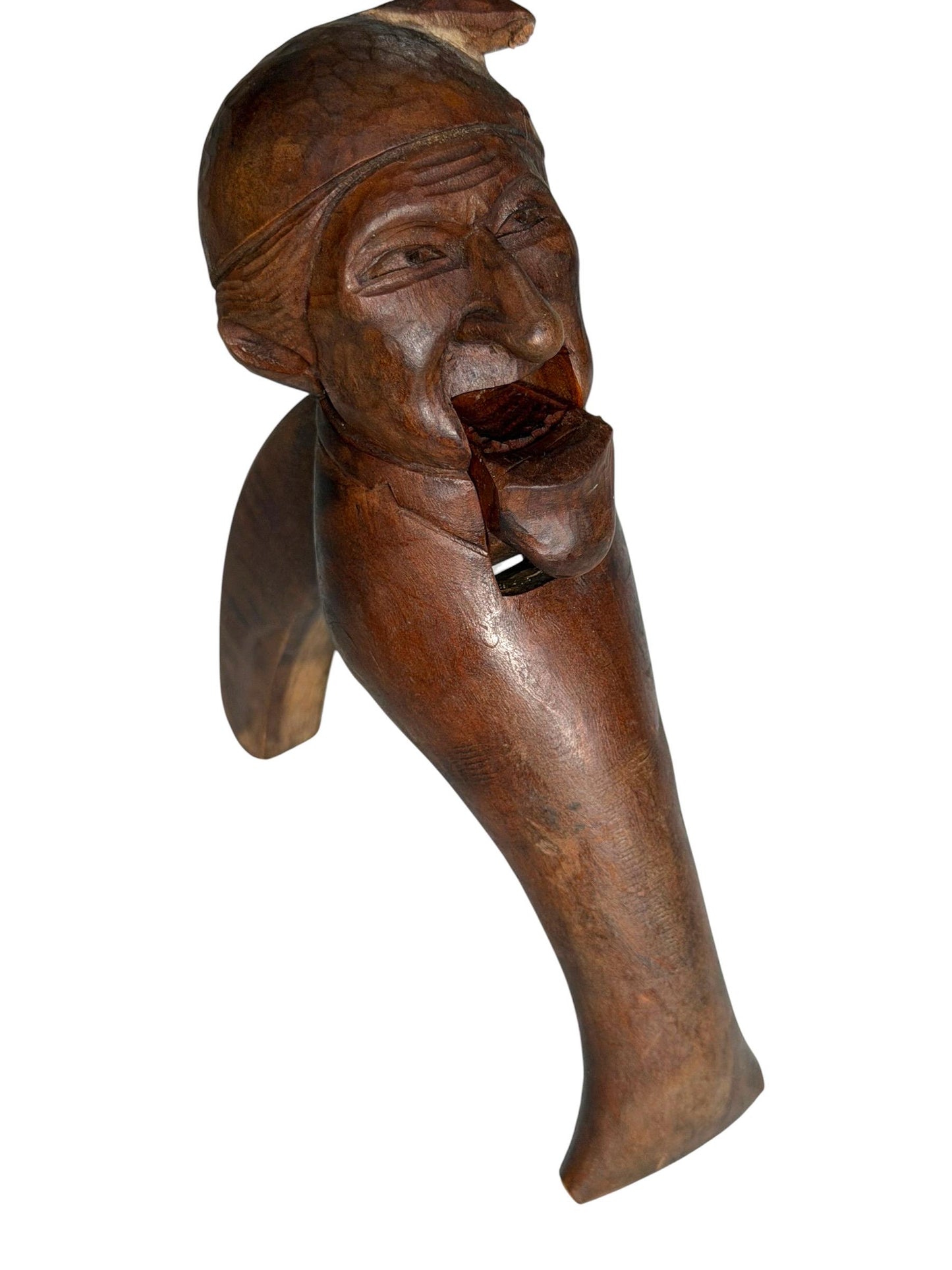 Mid-Century Erzgebirge Wooden Nutcracker – Hand Carved Folk Art – Early Tourism Piece – Bearded Man