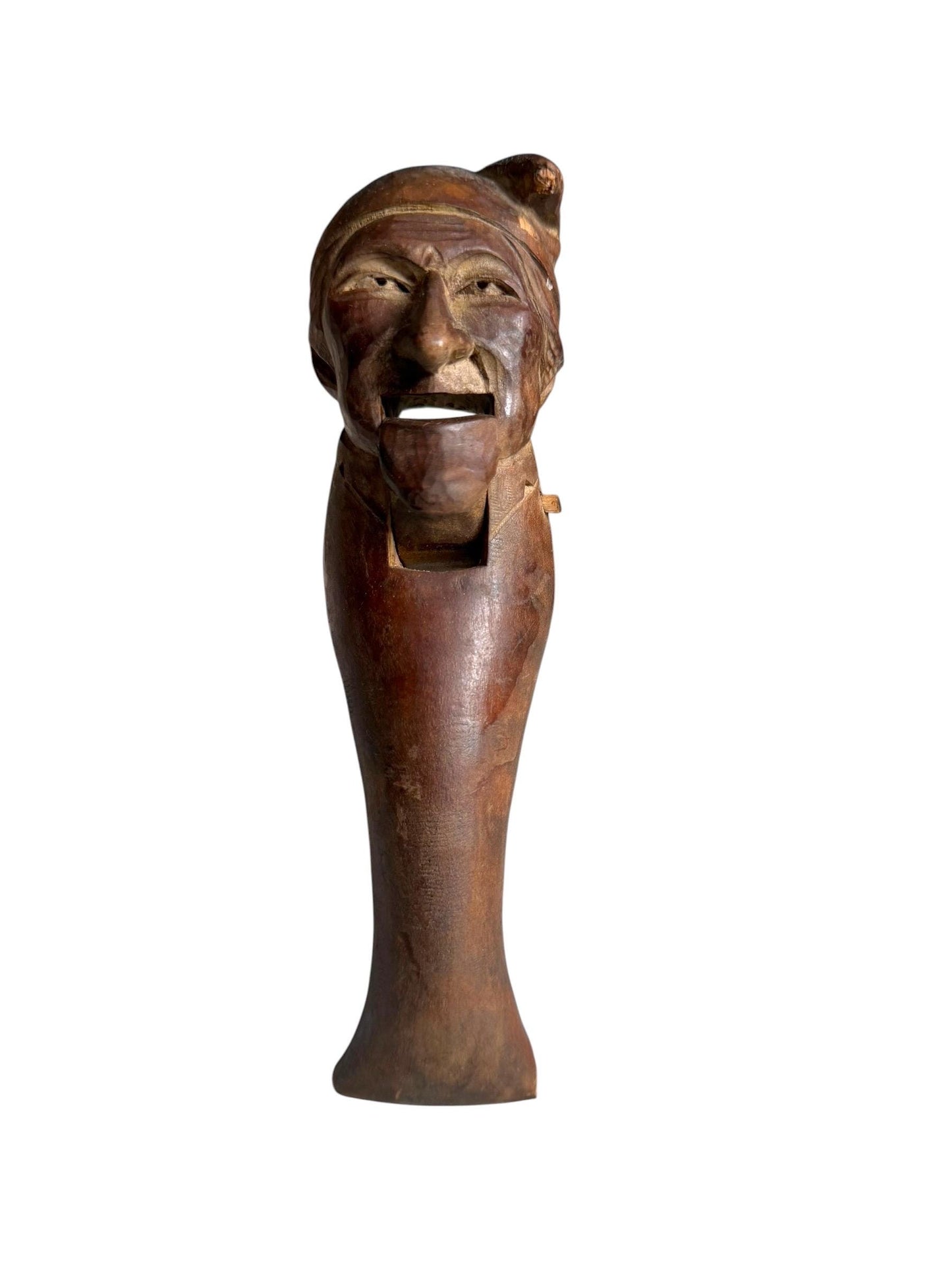 Mid-Century Erzgebirge Wooden Nutcracker – Hand Carved Folk Art – Early Tourism Piece – Bearded Man