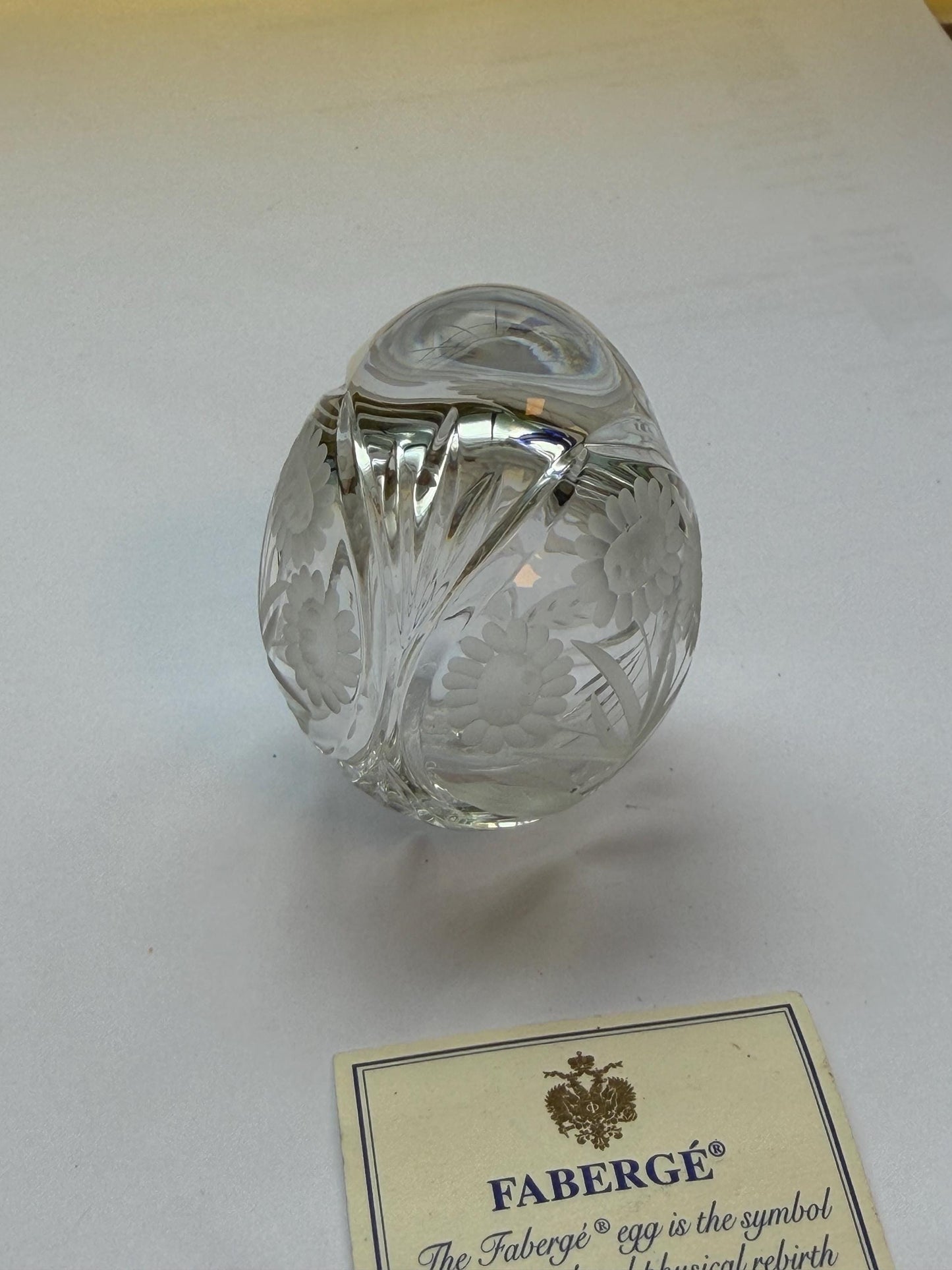 Faberge Crystal Egg, Limited Edition, signed, numbered faberge
