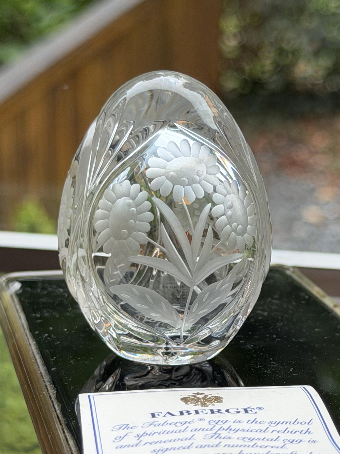Faberge Crystal Egg, Limited Edition, signed, numbered faberge