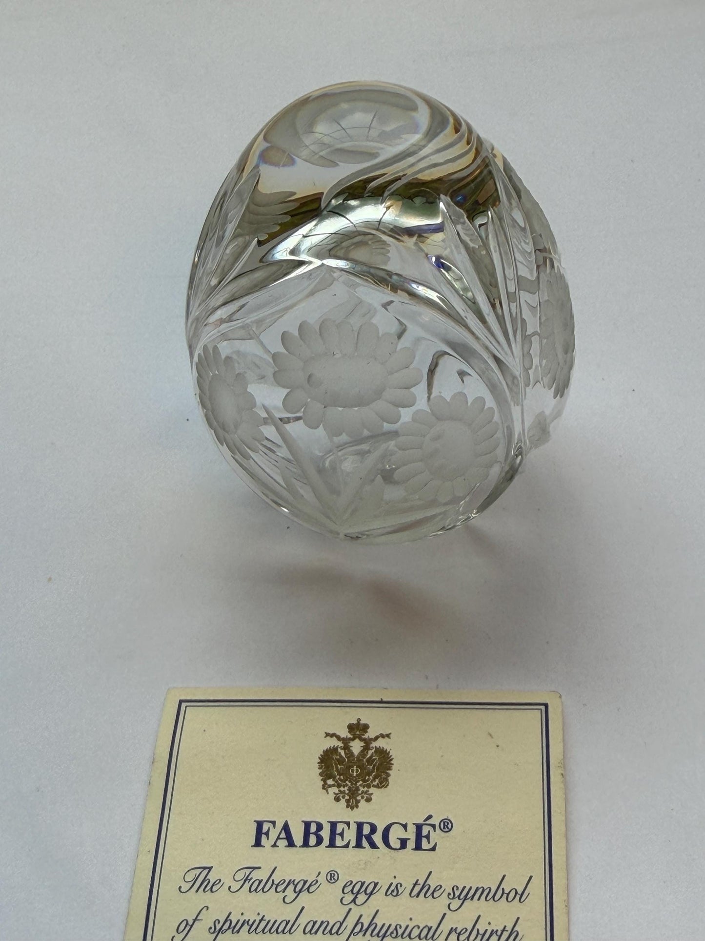 Faberge Crystal Egg, Limited Edition, signed, numbered faberge
