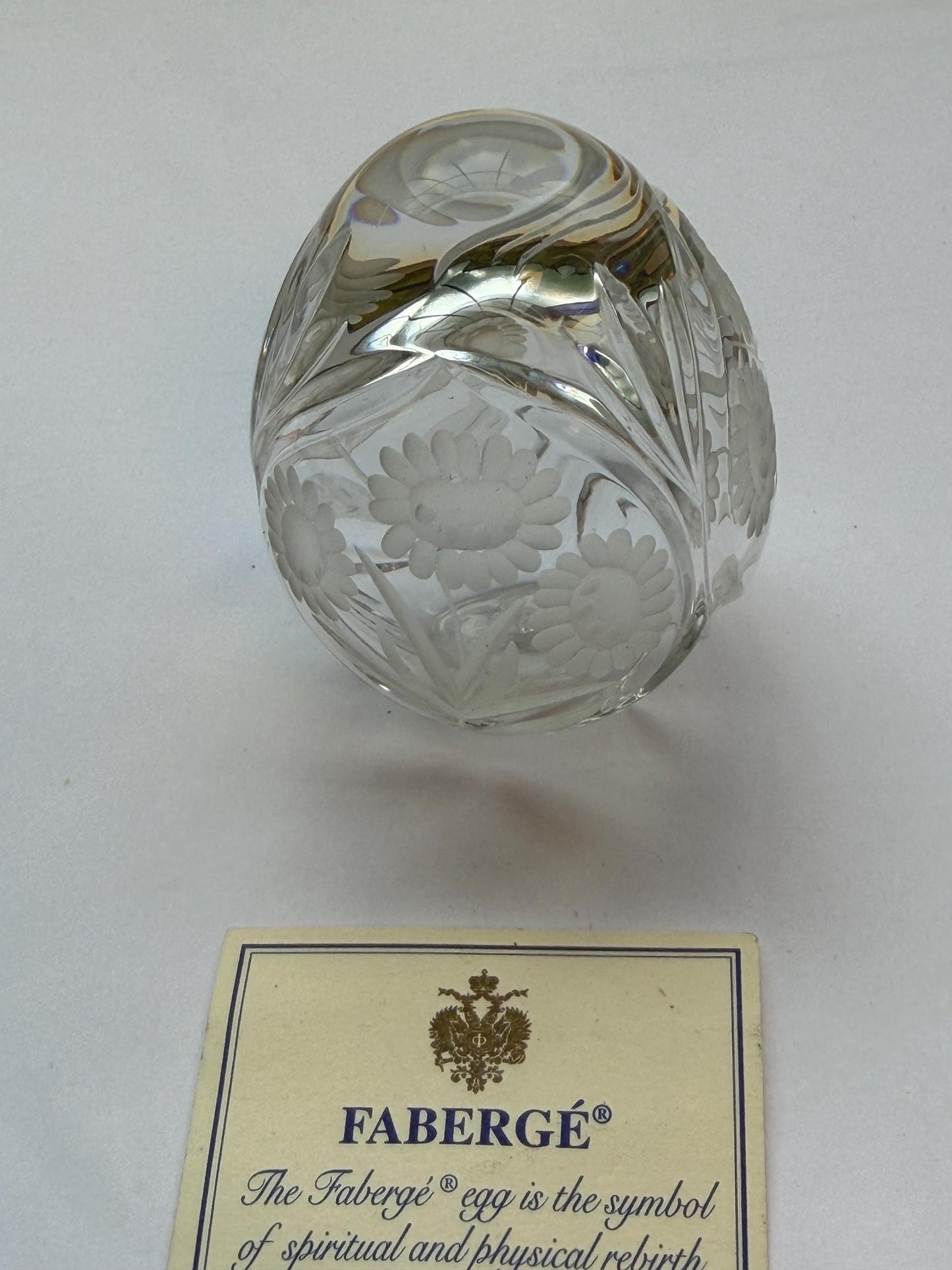 Faberge Crystal Egg, Limited Edition, signed, numbered faberge