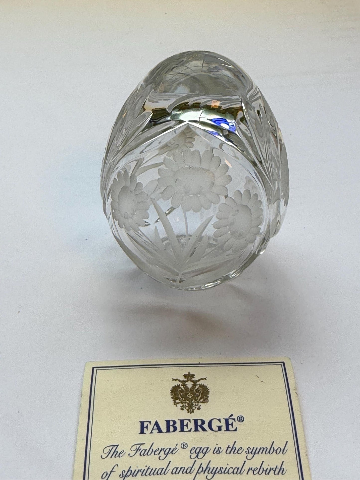 Faberge Crystal Egg, Limited Edition, signed, numbered faberge