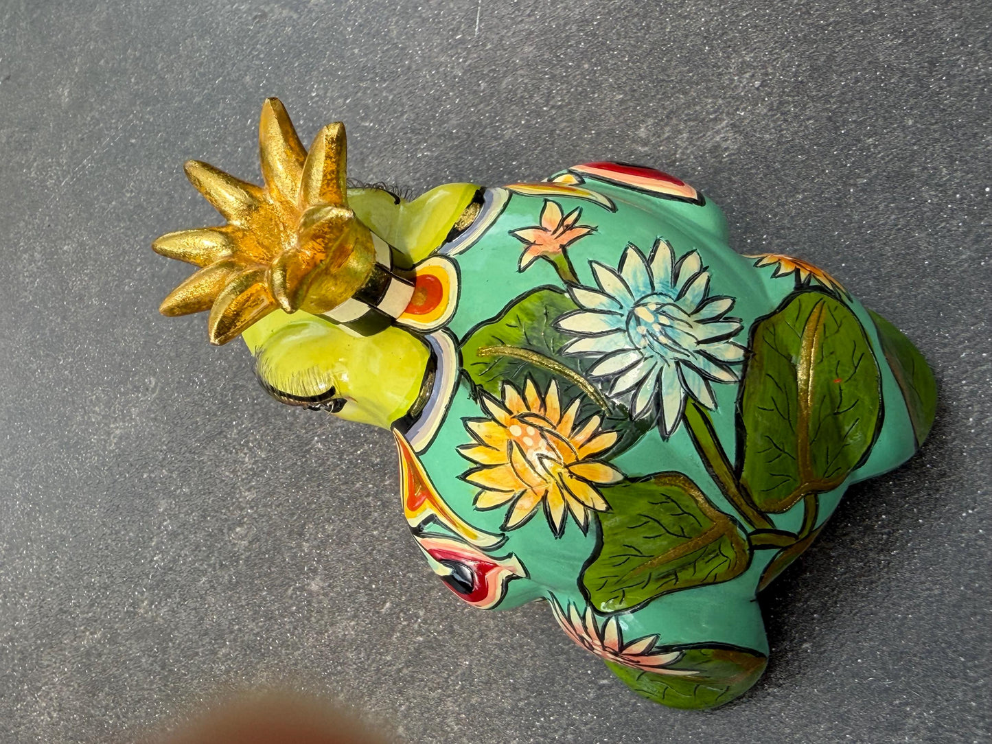 Tom’s Drag designer objects, Retired fancy Elephant & prince Frog Figurines – Hand Painted Collectible Figures by Tom Hoffmann