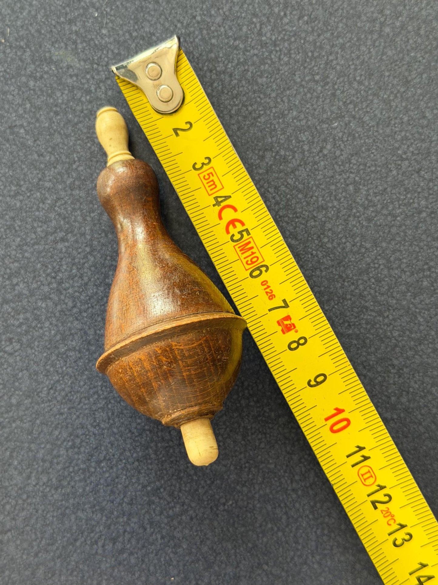 Antique Art Nouveau Butler Bell, uk, english serving servant Wood Push Button. 10 cm