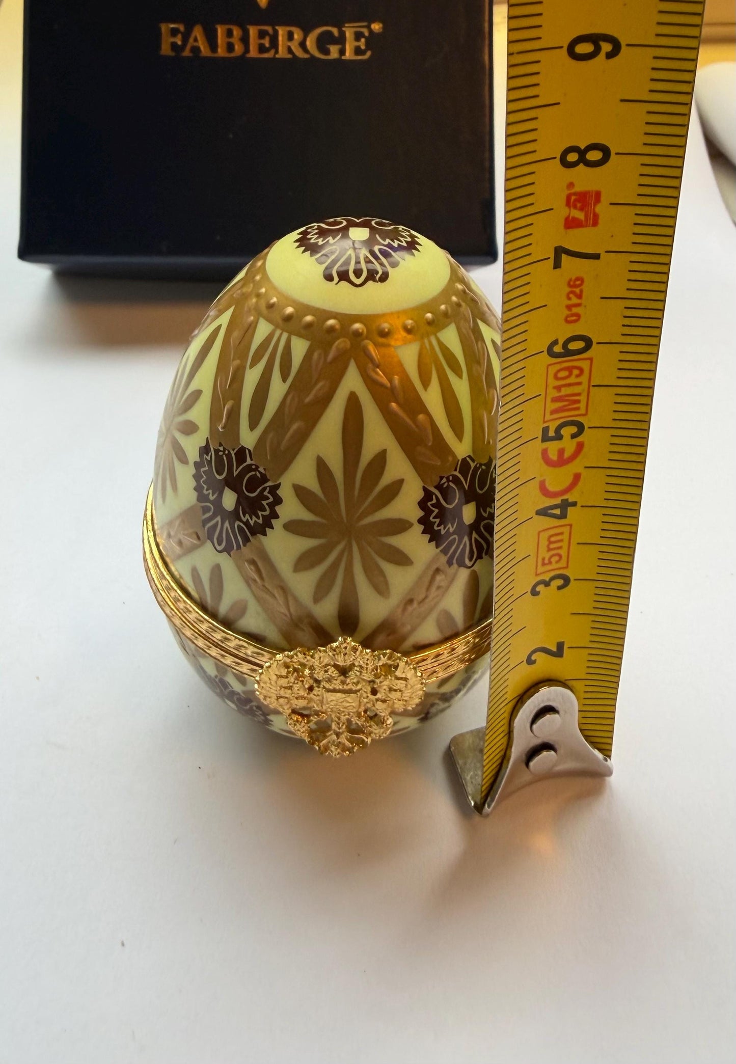 XL Fabergé Egg, Sterling Silver, 24K Gold, coach inside, Faberge with goldgilt and Limoges Porcelain, marked numbered
