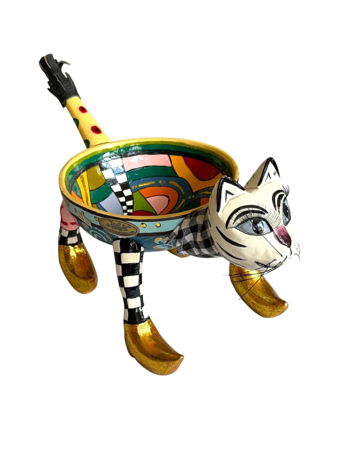 Tom’s Drag Cat Bowl – Hand-Painted Decorative Collectible by Tom Hoffmann – 33 cm, retired collectible