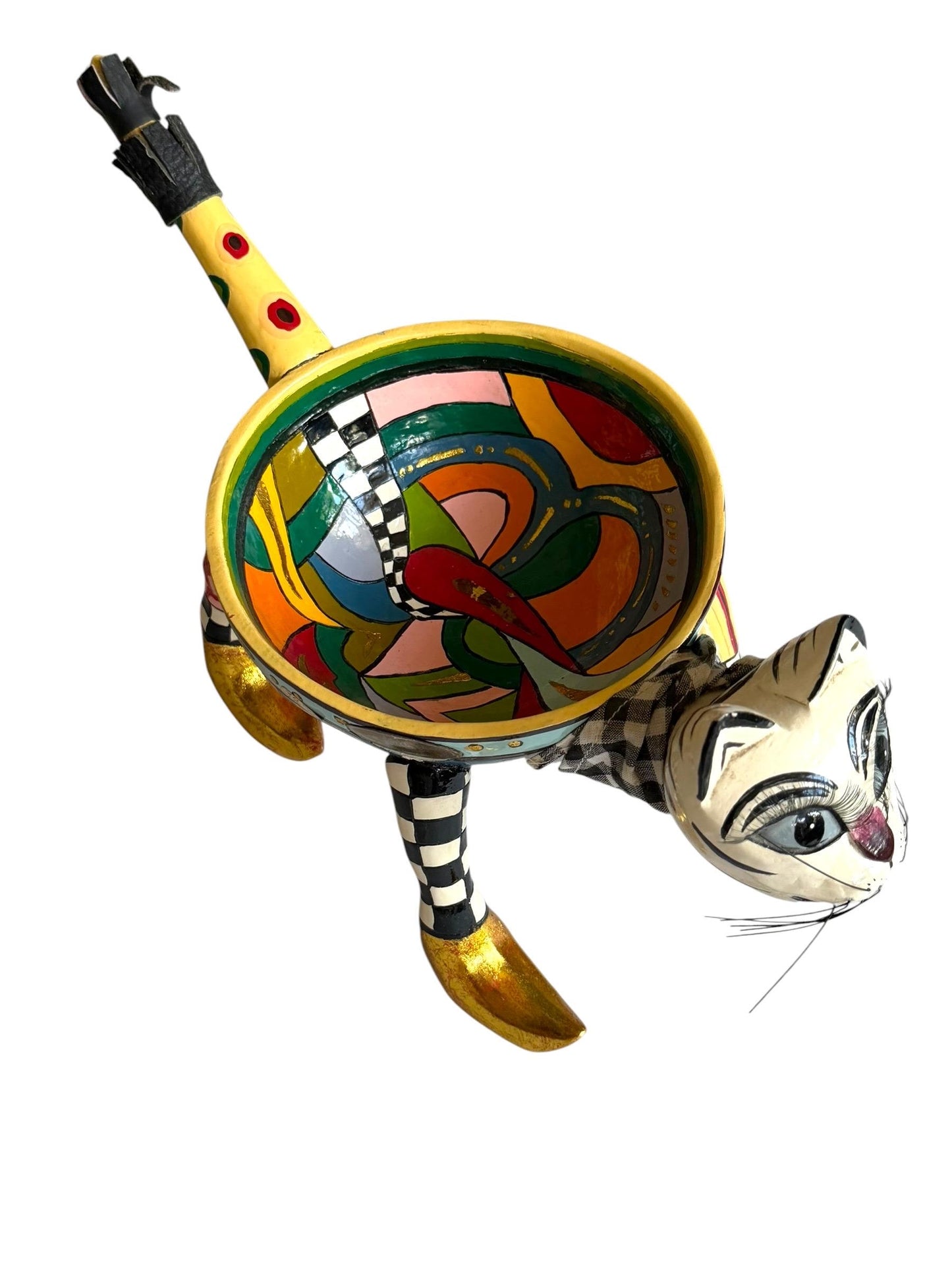 Tom’s Drag Cat Bowl – Hand-Painted Decorative Collectible by Tom Hoffmann – 33 cm, retired collectible
