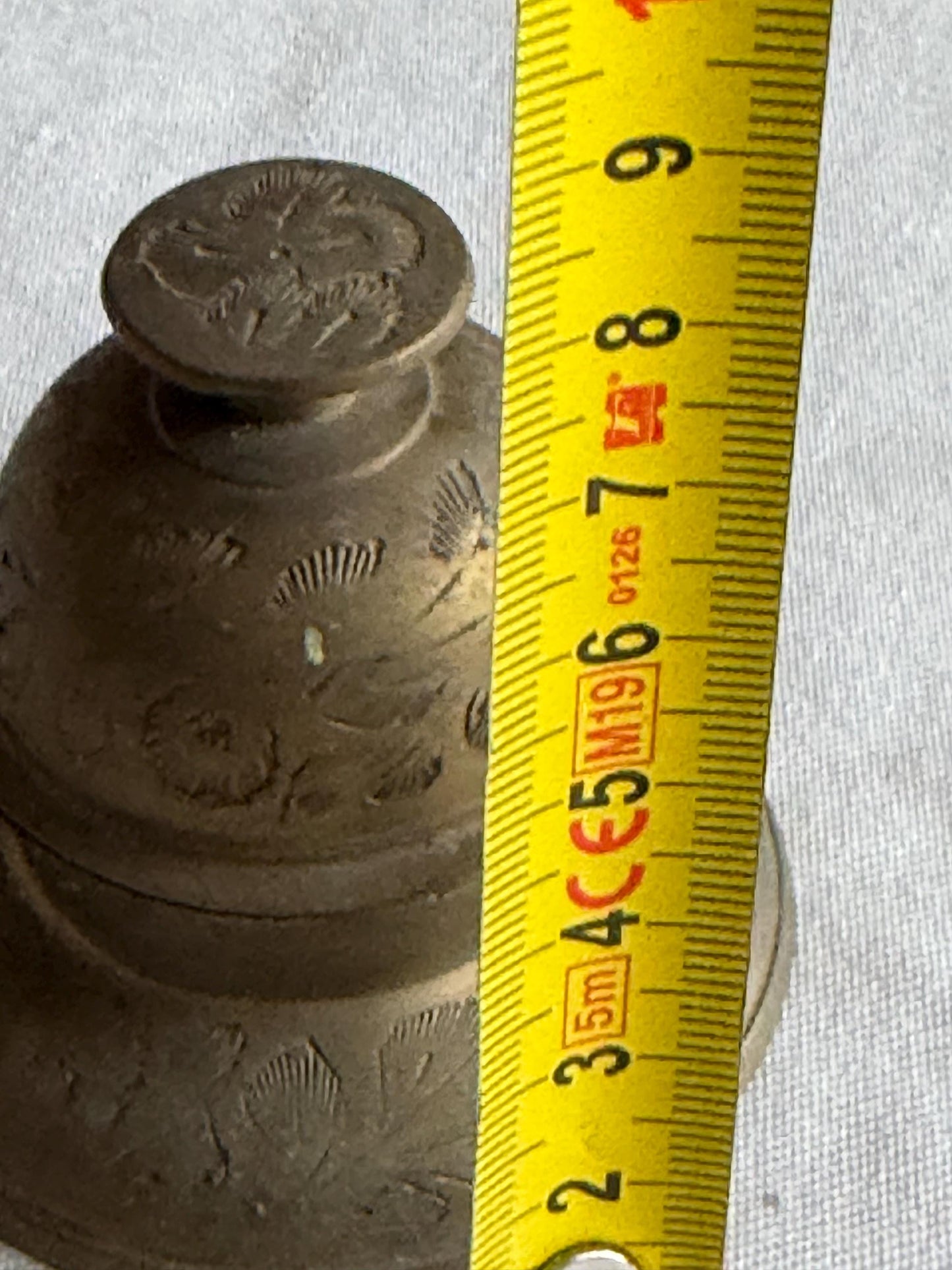 Antique British Colonial Indian Brass Desk or servant Bell c.1900 – Hand-Engraved Hotel Service Bell