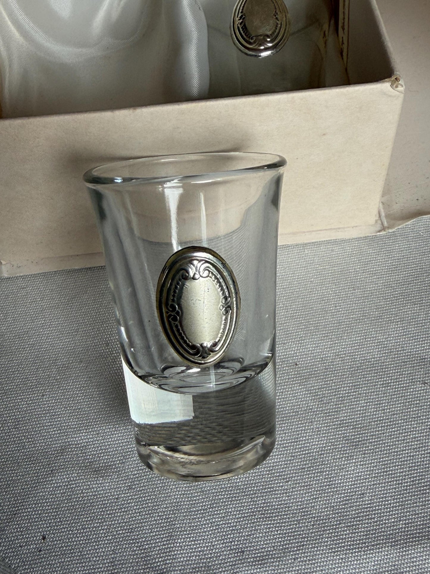 Limoncello 925 silver glasses, liquer crystal , vintage italy,