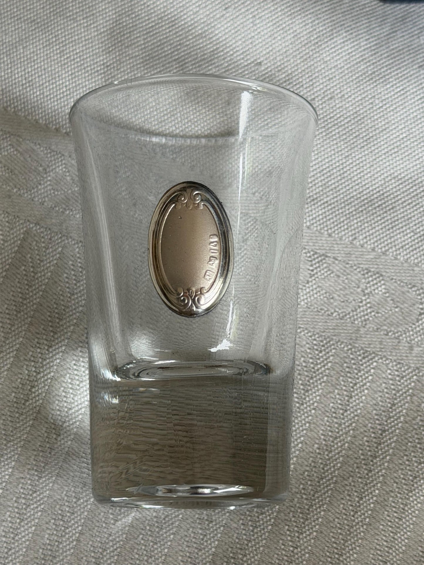 925 silver liquer  glasses, liquer crystal , vintage italy, with silver shield can be engraved, personalised limoncello ouzo raki