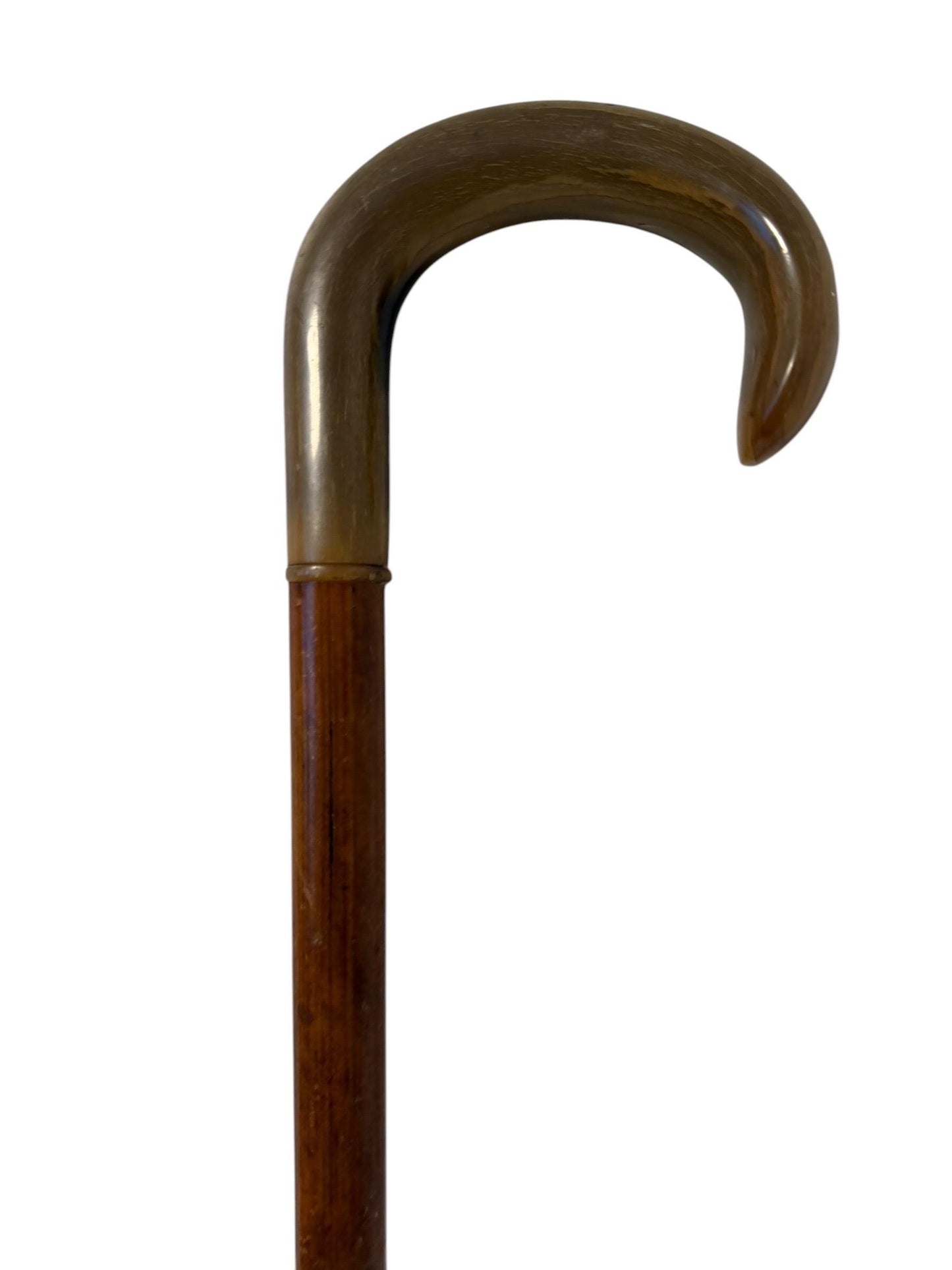 antique walking cane stick with cow bone , european collection, gentlemen's flannel stick.