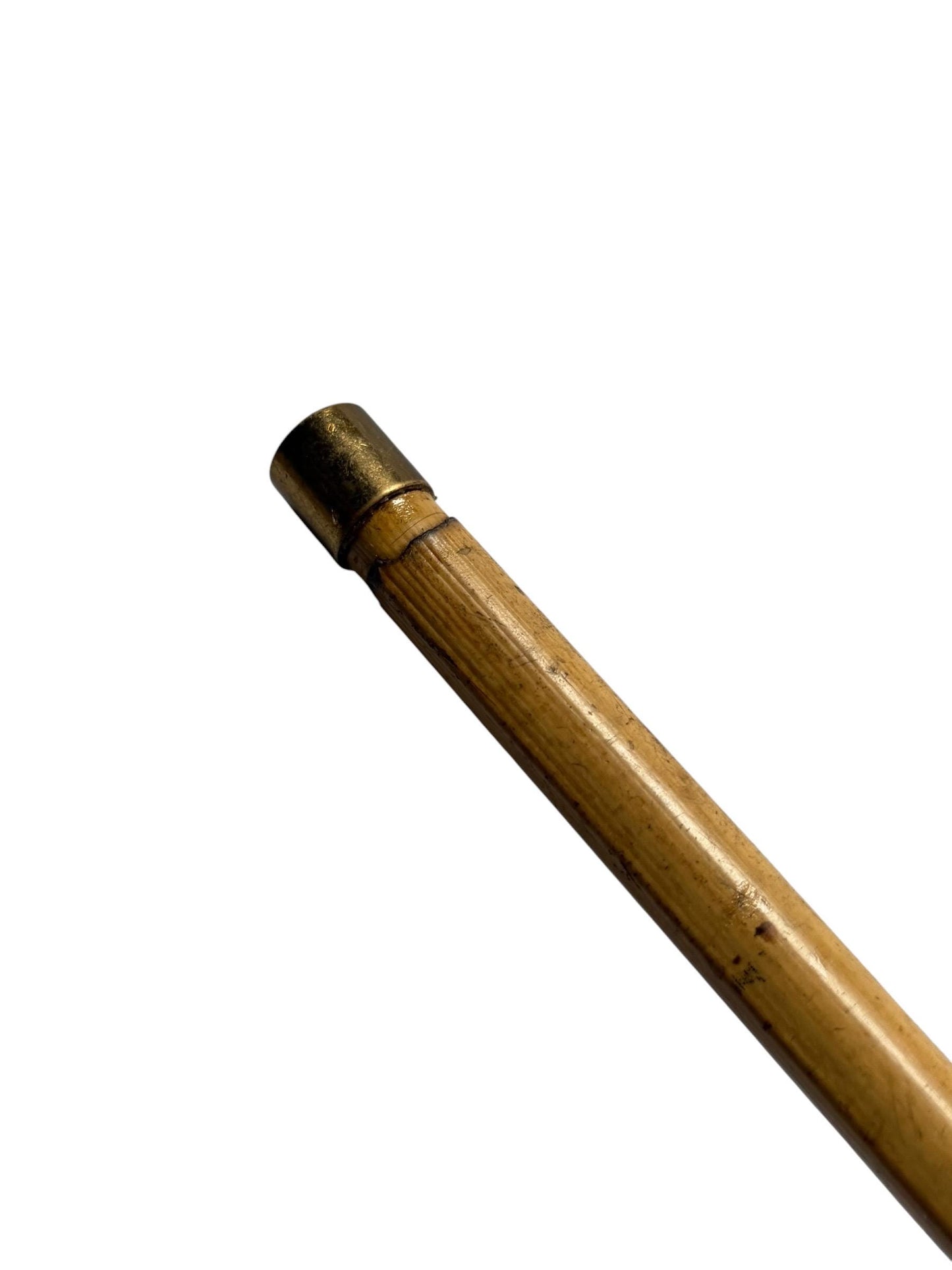 antique walking cane stick with dog , european collection, gentlemen's flannel stick.