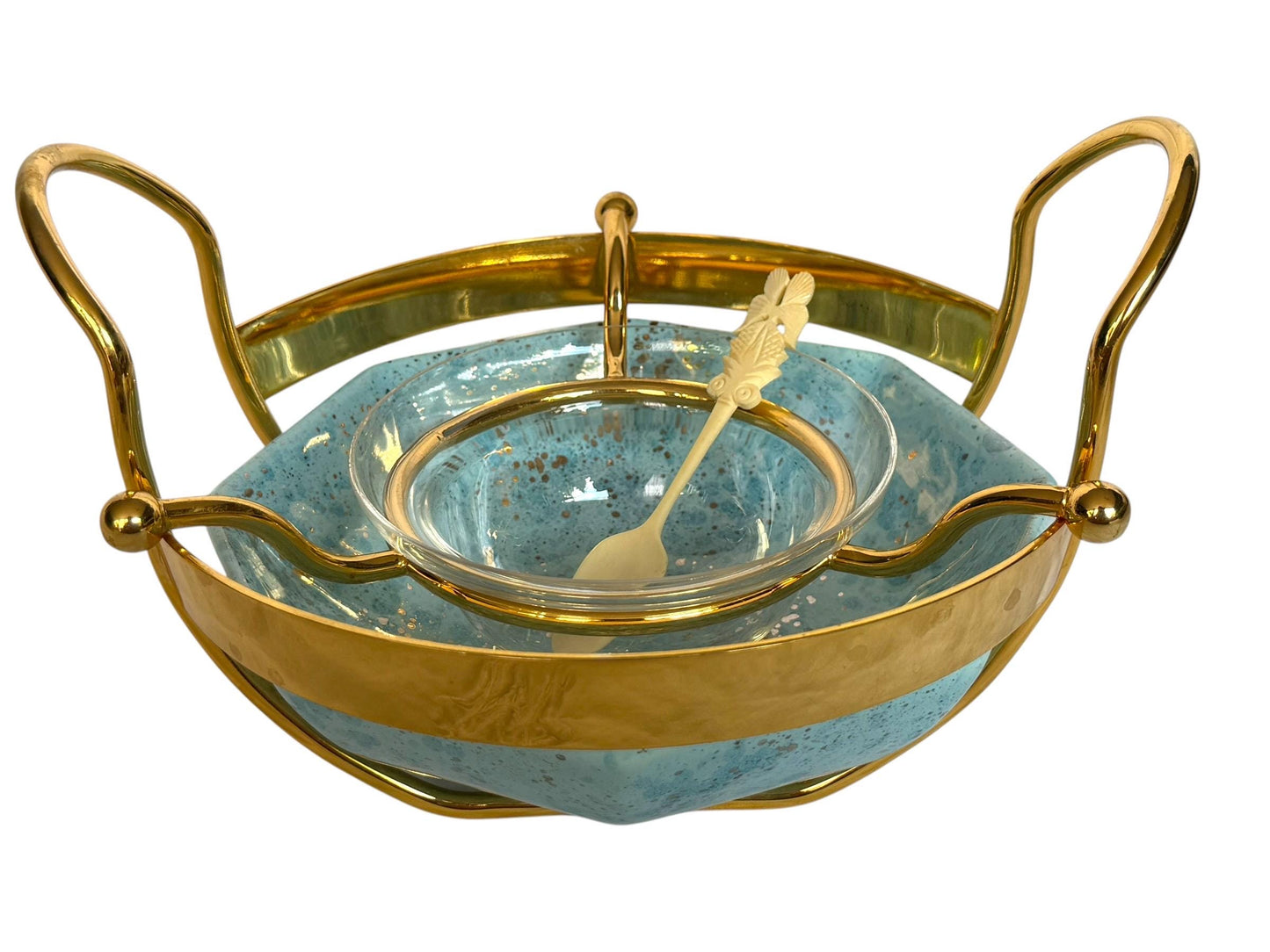 Caviar DIORgold plated and ceramic Serving Set with Bone Spoon,  kaviaar