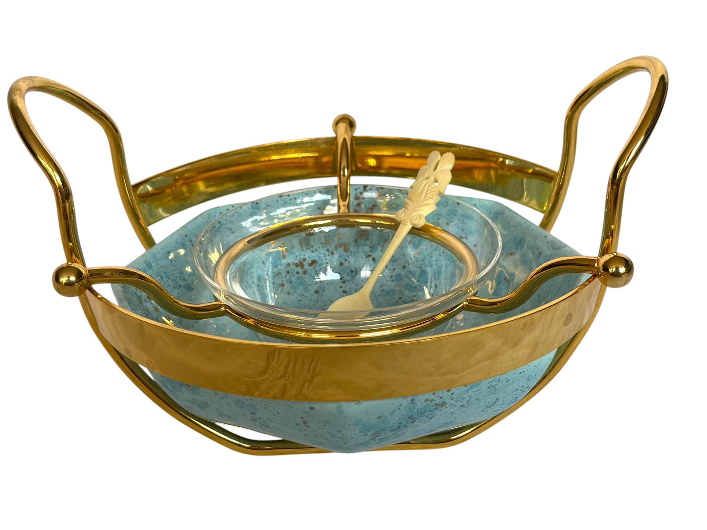 Caviar DIORgold plated and ceramic Serving Set with Bone Spoon,  kaviaar