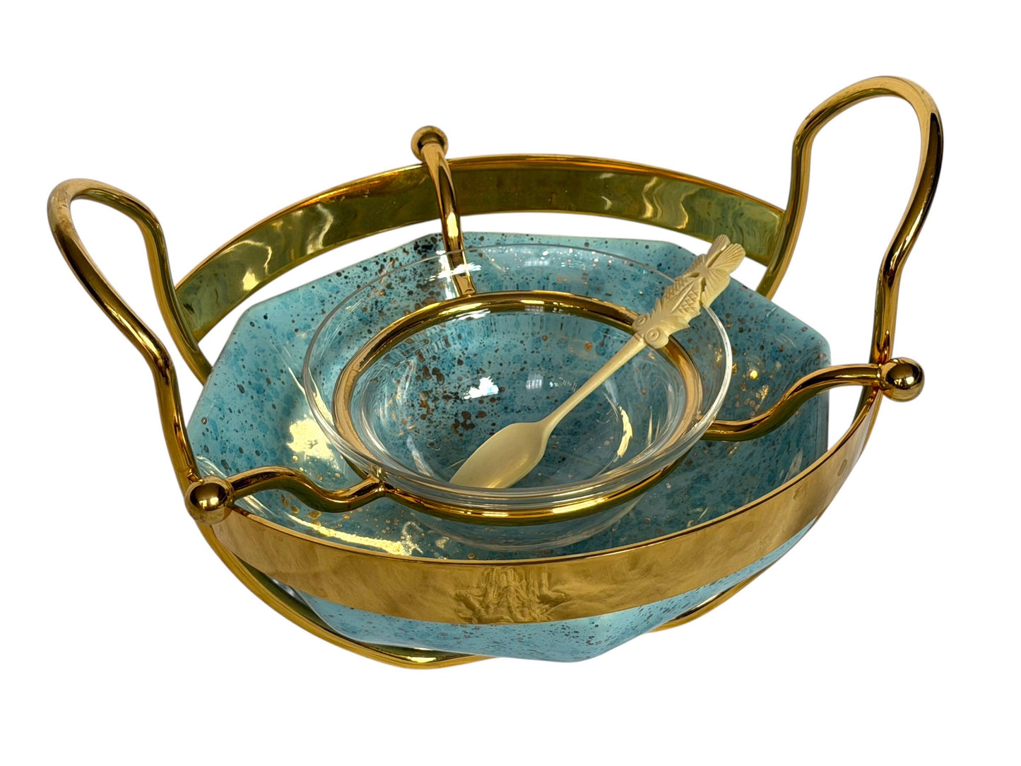 Caviar DIORgold plated and ceramic Serving Set with Bone Spoon,  kaviaar
