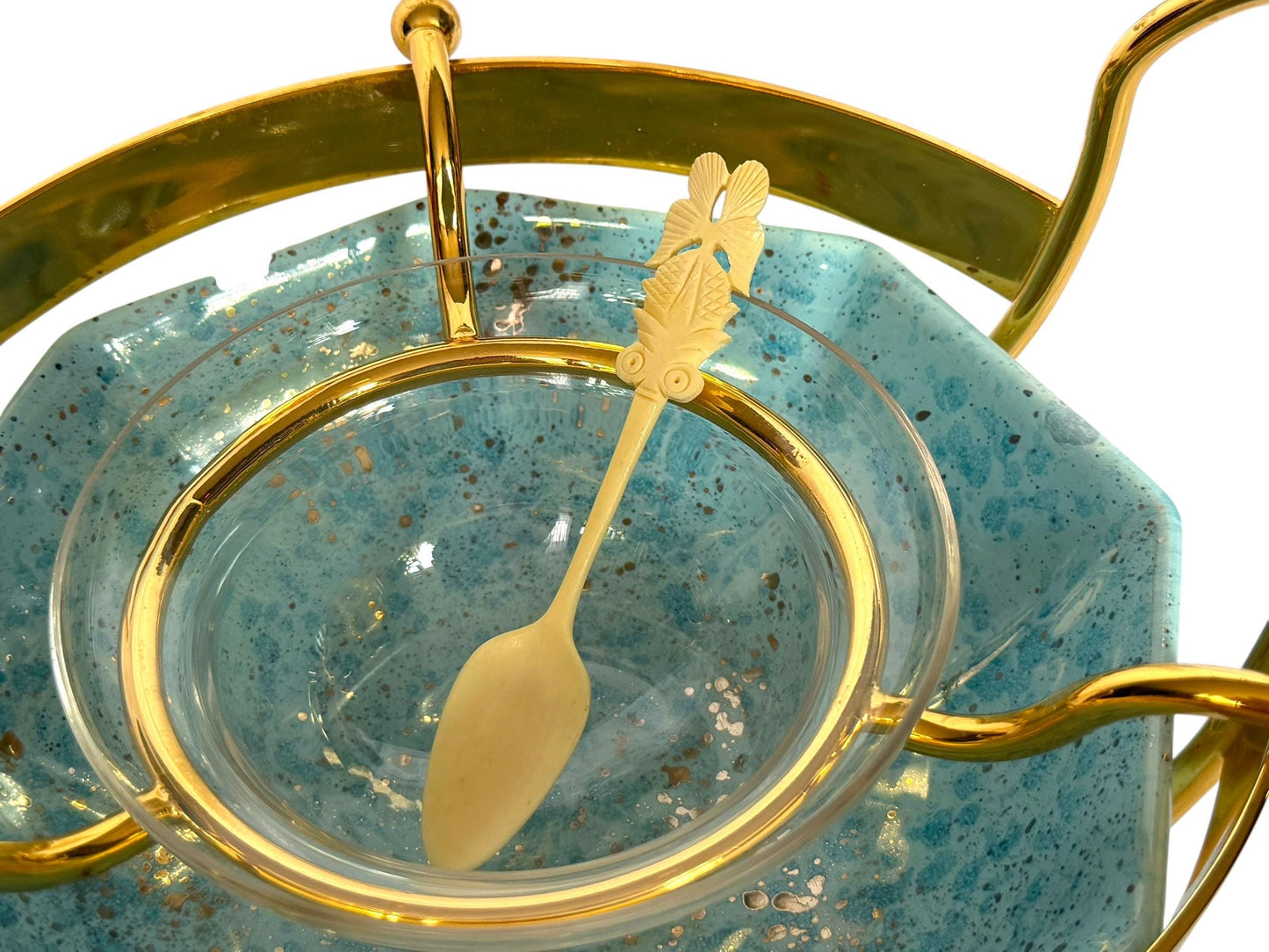 Caviar DIORgold plated and ceramic Serving Set with Bone Spoon,  kaviaar
