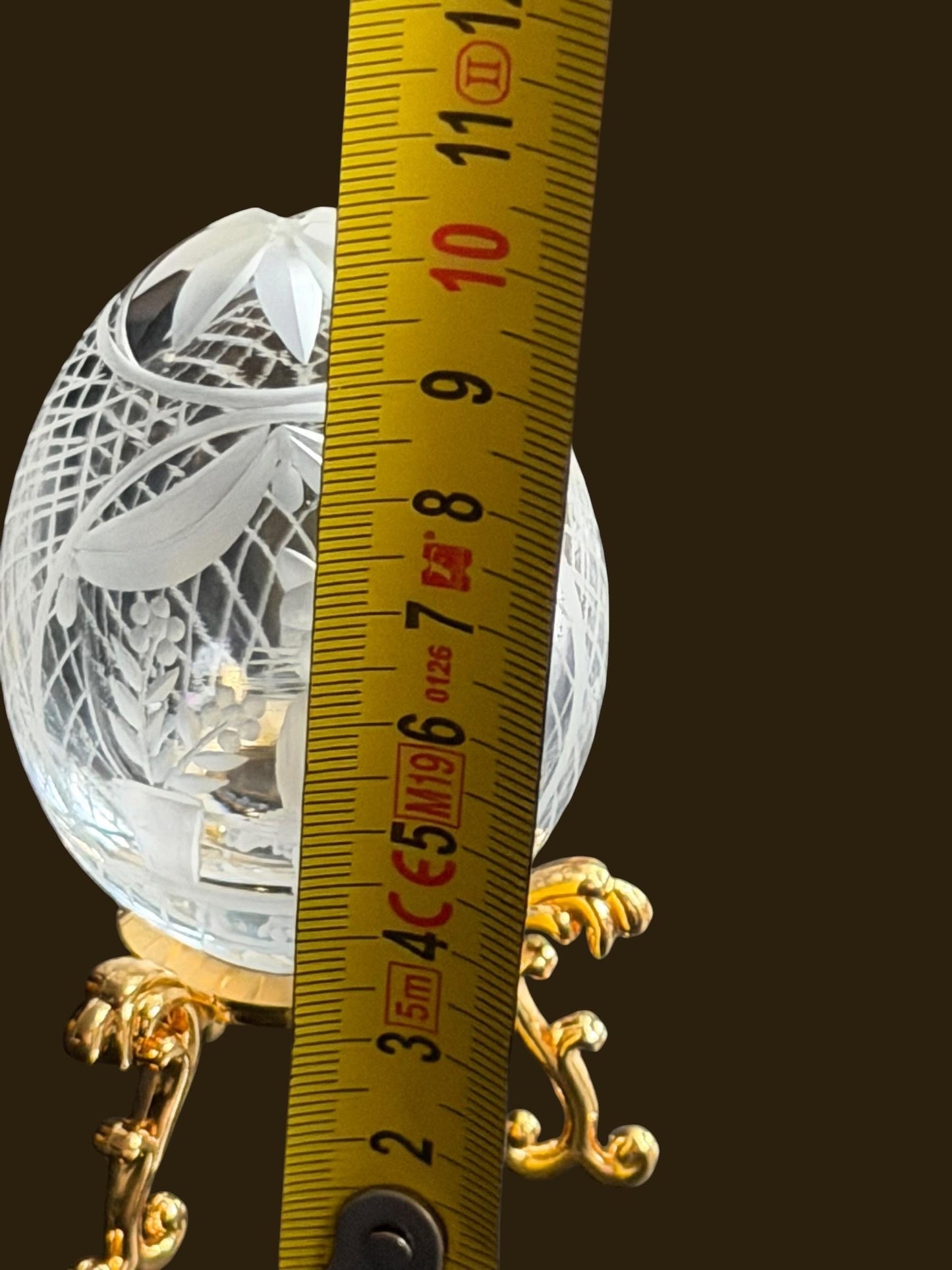 Faberge Cat Crystal Egg, etched engraved Limited Edition, signed, numbered Fabergé - perfect Collector object