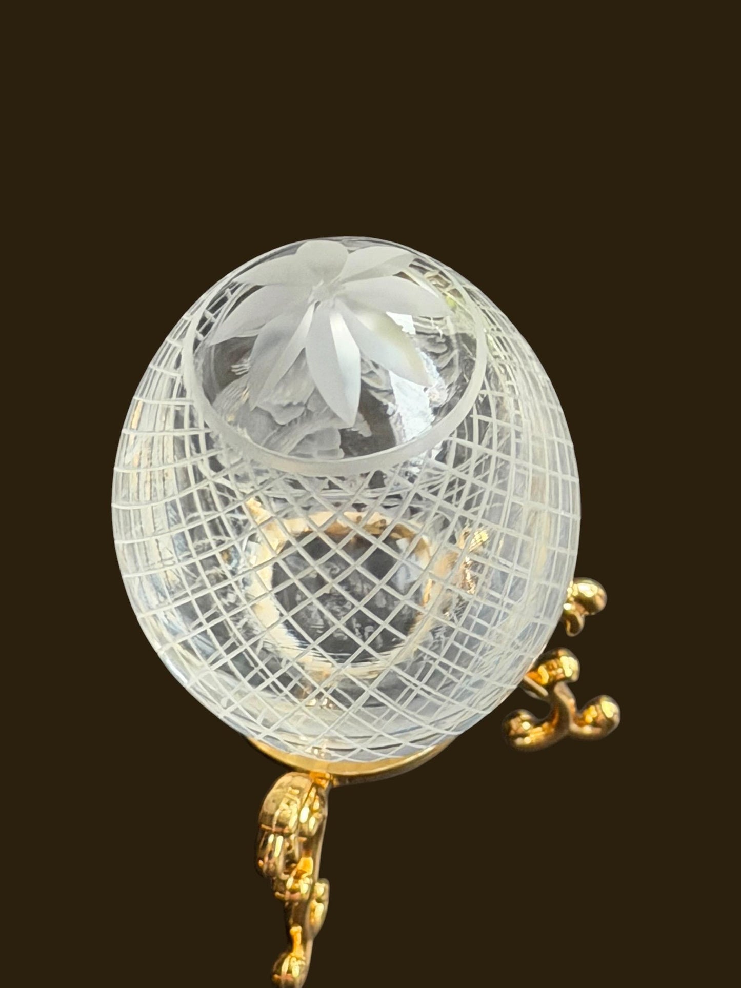 Faberge Cat Crystal Egg, etched engraved Limited Edition, signed, numbered Fabergé - perfect Collector object