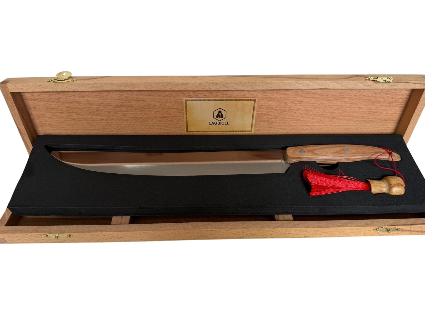 Vintage Laguiole Champagne Sabre with Wooden Box, Signed, Retired, sabrage sabreren bottle opener party luxury