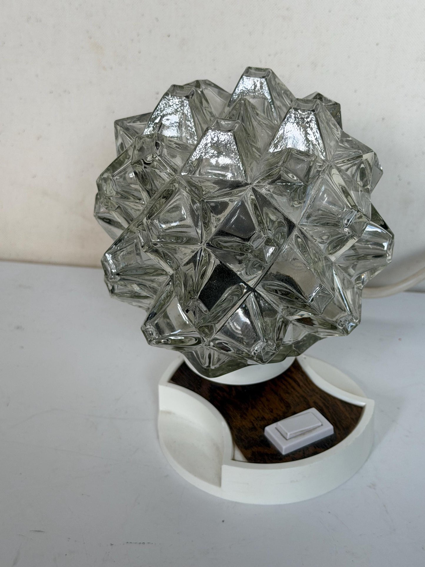 Vintage space age Glass tableLamp sixties midcentury - ausema lights bedside